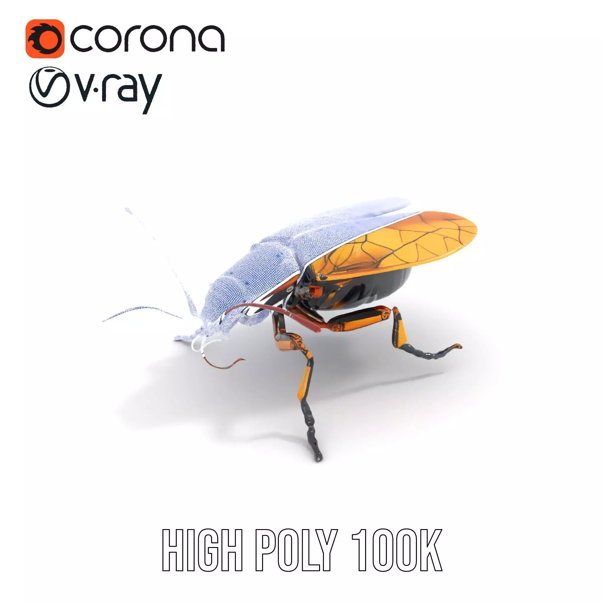 Golden Robo Beetle model pack Low-poly 3D model_28