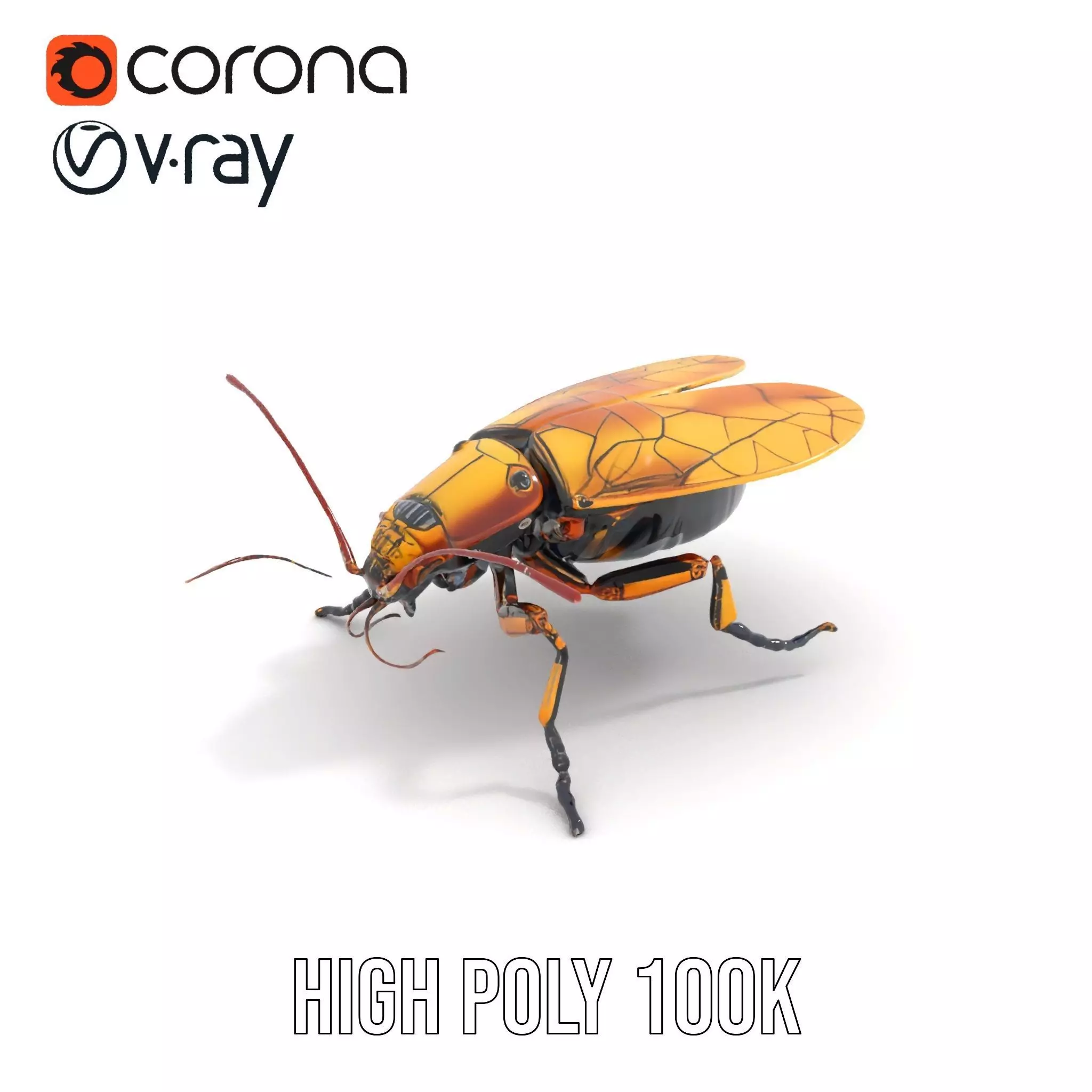 Golden Robo Beetle model pack Low-poly 3D model_13