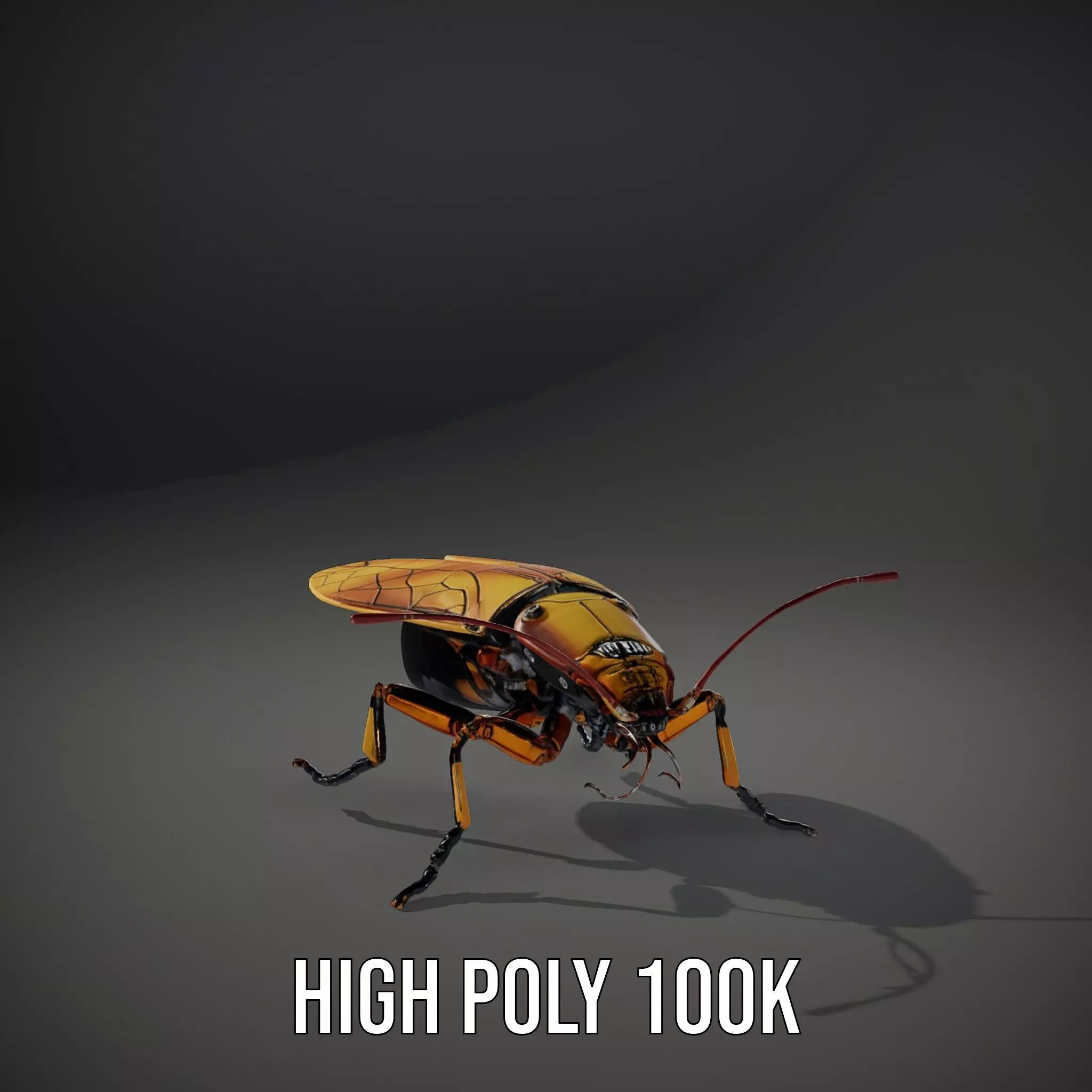 Golden Robo Beetle model pack Low-poly 3D model_8