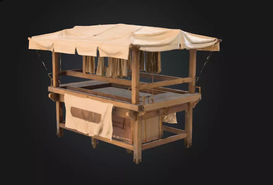 Market Stall Display Low-poly 3D model_2