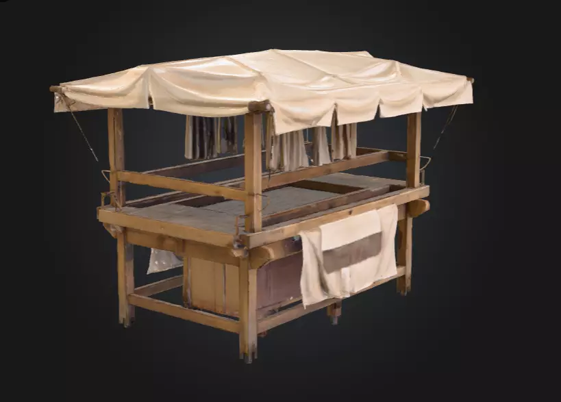 Market Stall Display Low-poly 3D model_1