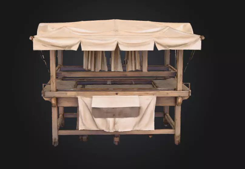 Market Stall Display Low-poly 3D model_0