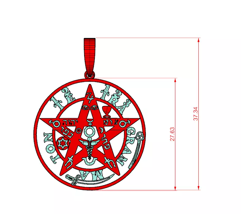 TETRAGRAMMATON PENDANT 3D print model_1