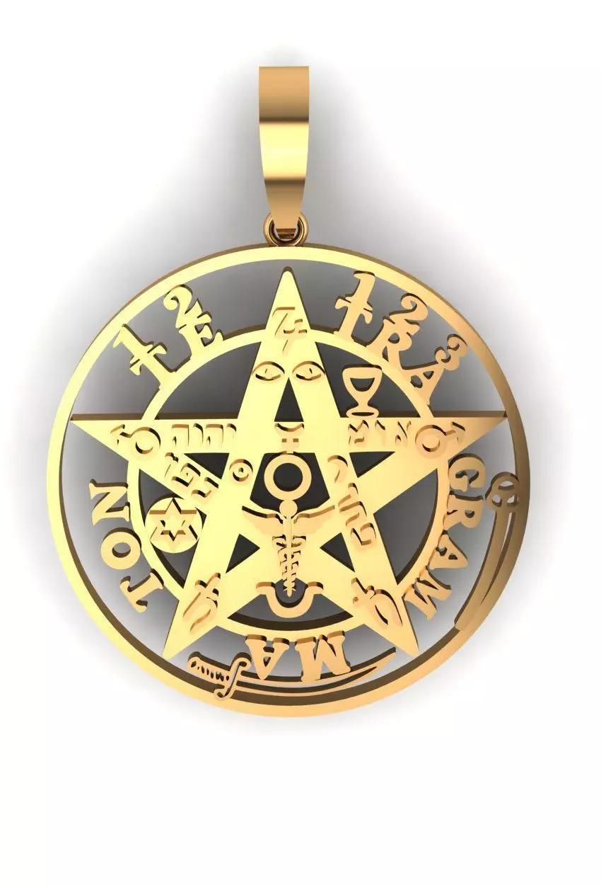 TETRAGRAMMATON PENDANT 3D print model_3