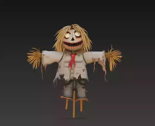 Pumpkin Scarecrow - Cute Halloween 3D Model 3D print model