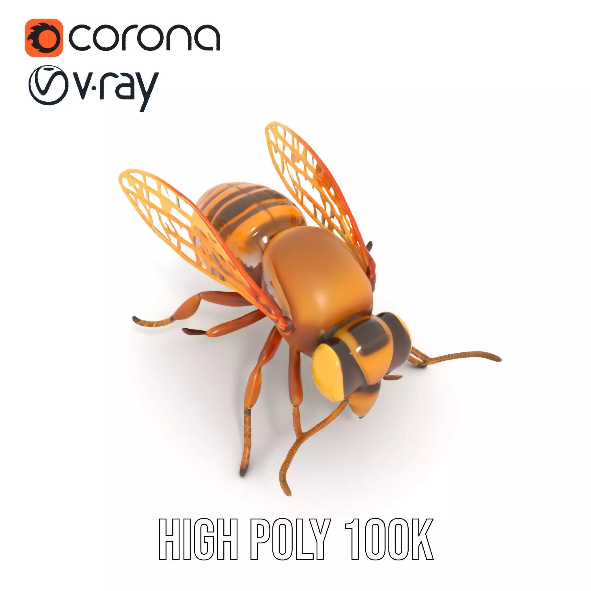 Golden Bee Creature model pack Low-poly 3D model_13