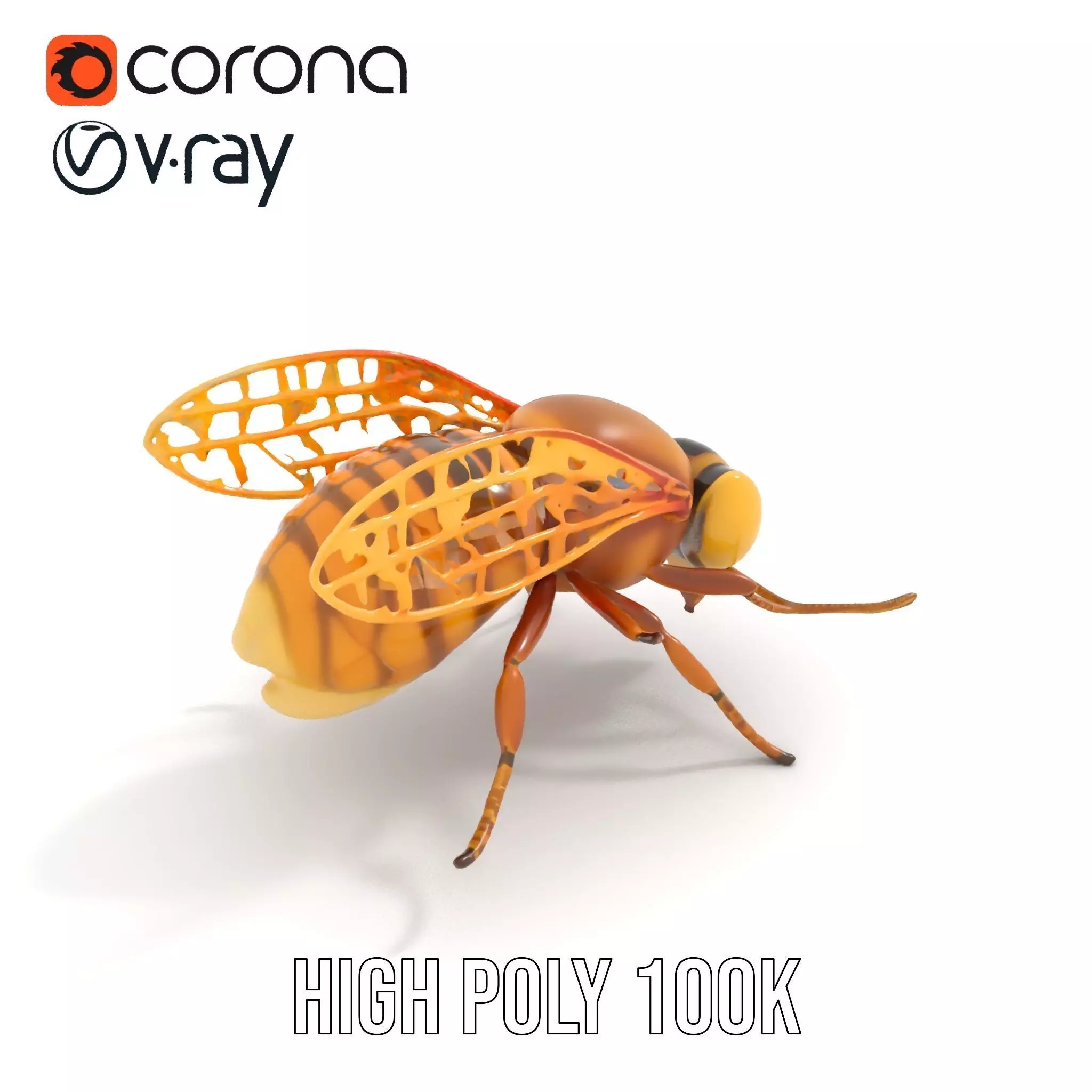Golden Bee Creature model pack Low-poly 3D model_20
