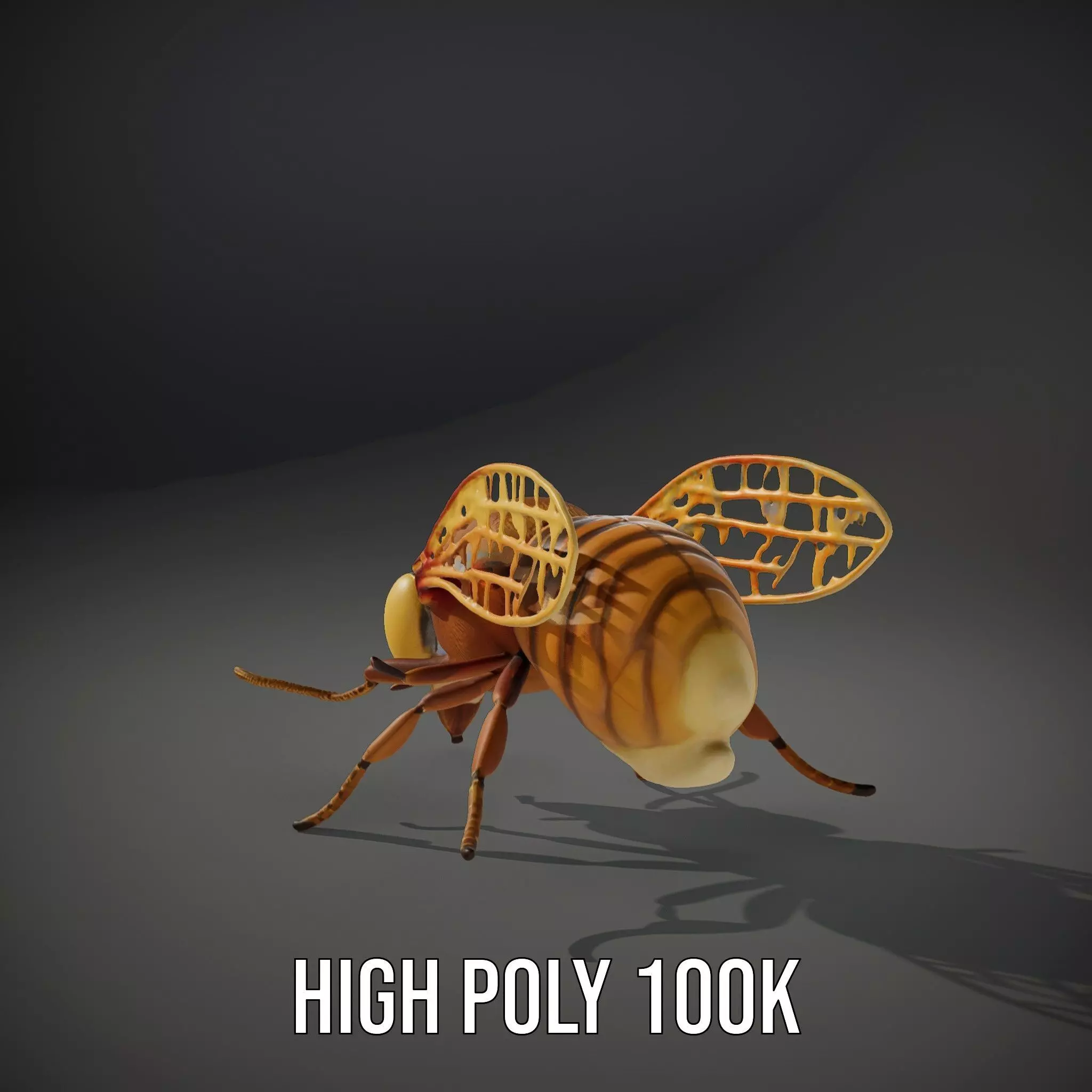 Golden Bee Creature model pack Low-poly 3D model_8