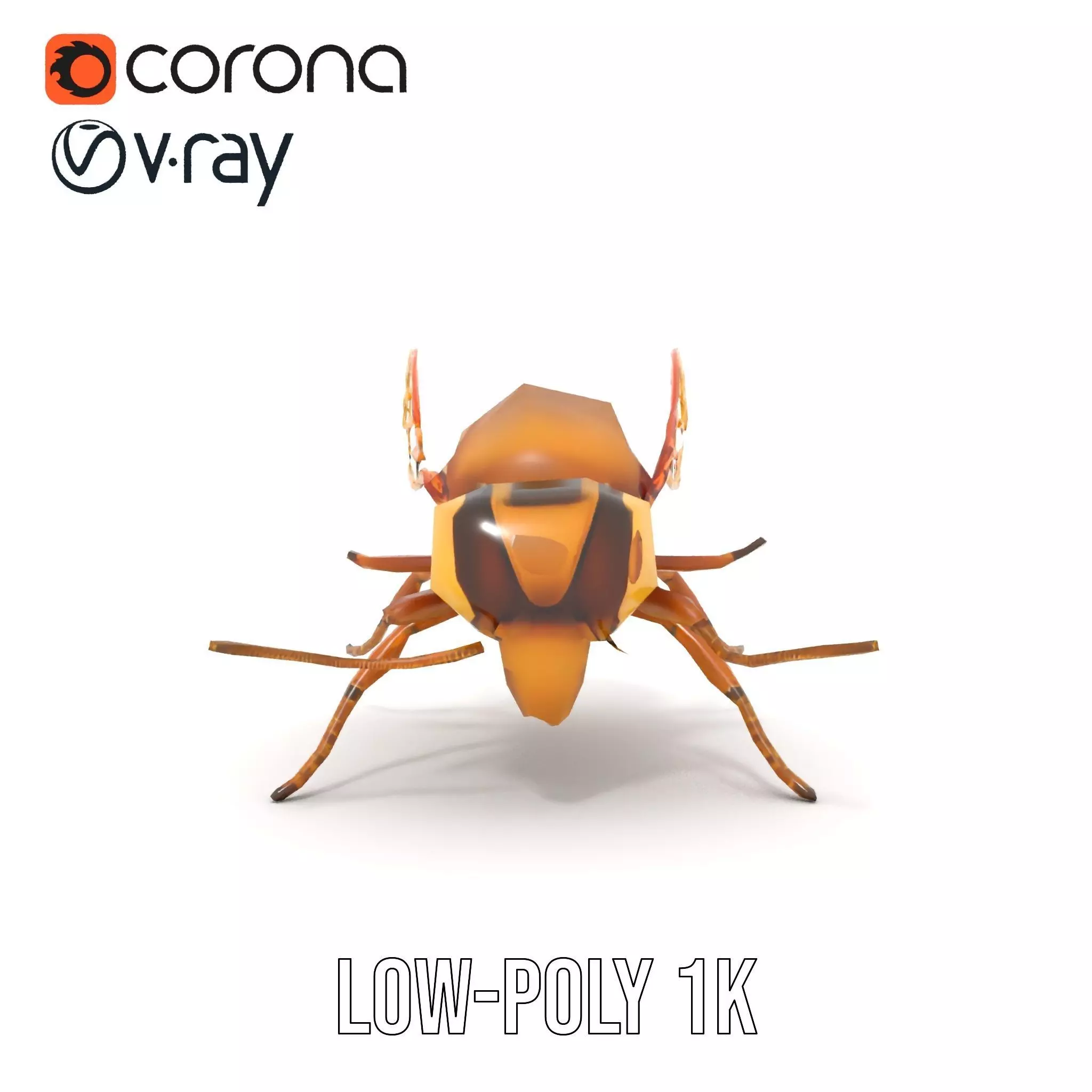 Golden Bee Creature model pack Low-poly 3D model_19