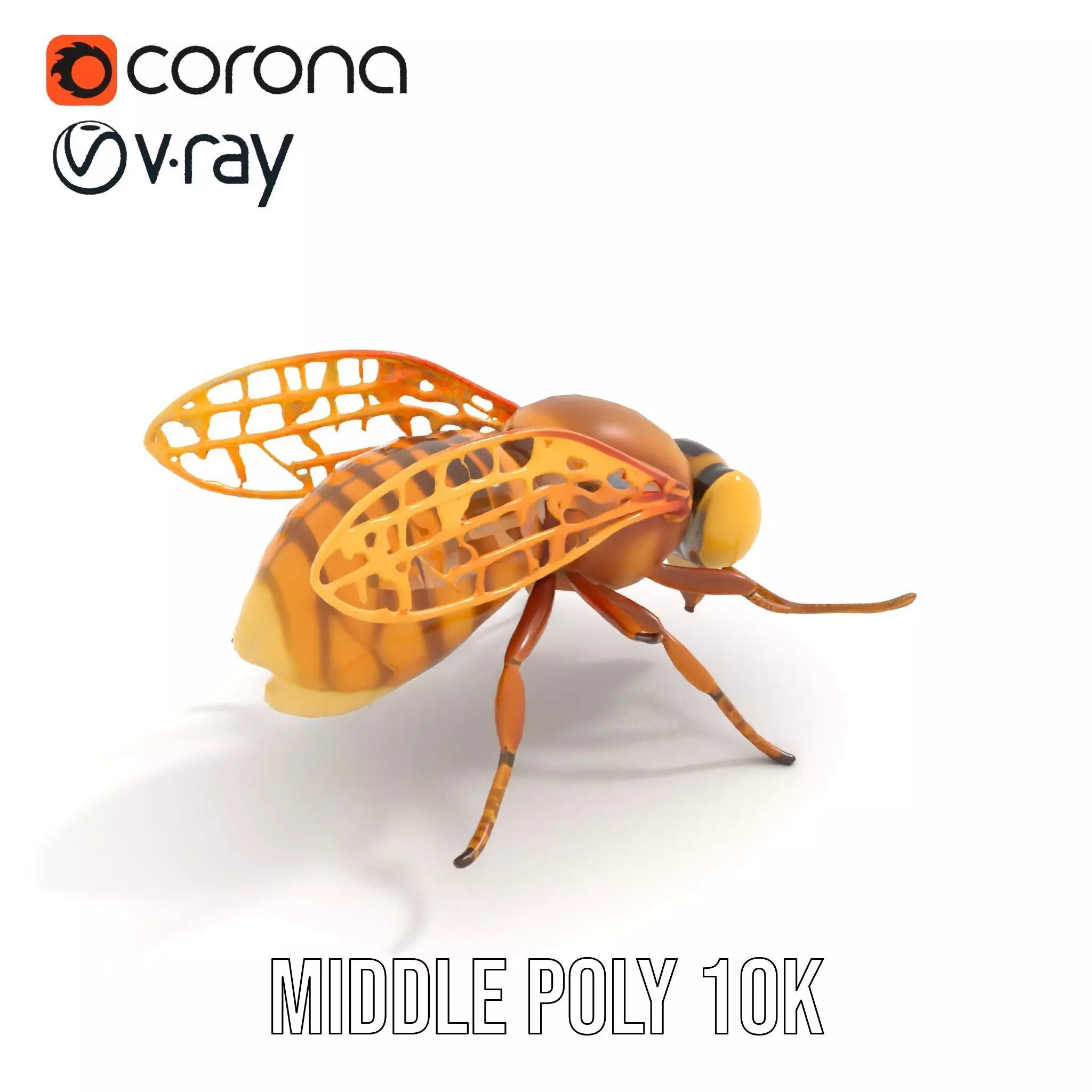 Golden Bee Creature model pack Low-poly 3D model_16