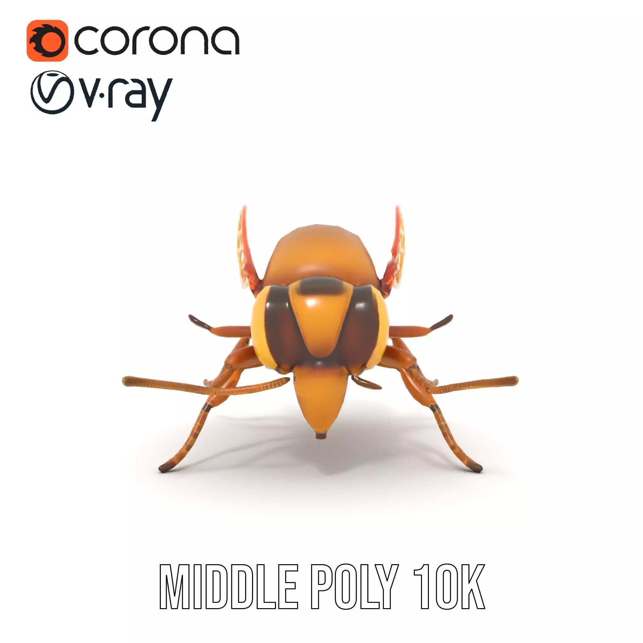 Golden Bee Creature model pack Low-poly 3D model_14
