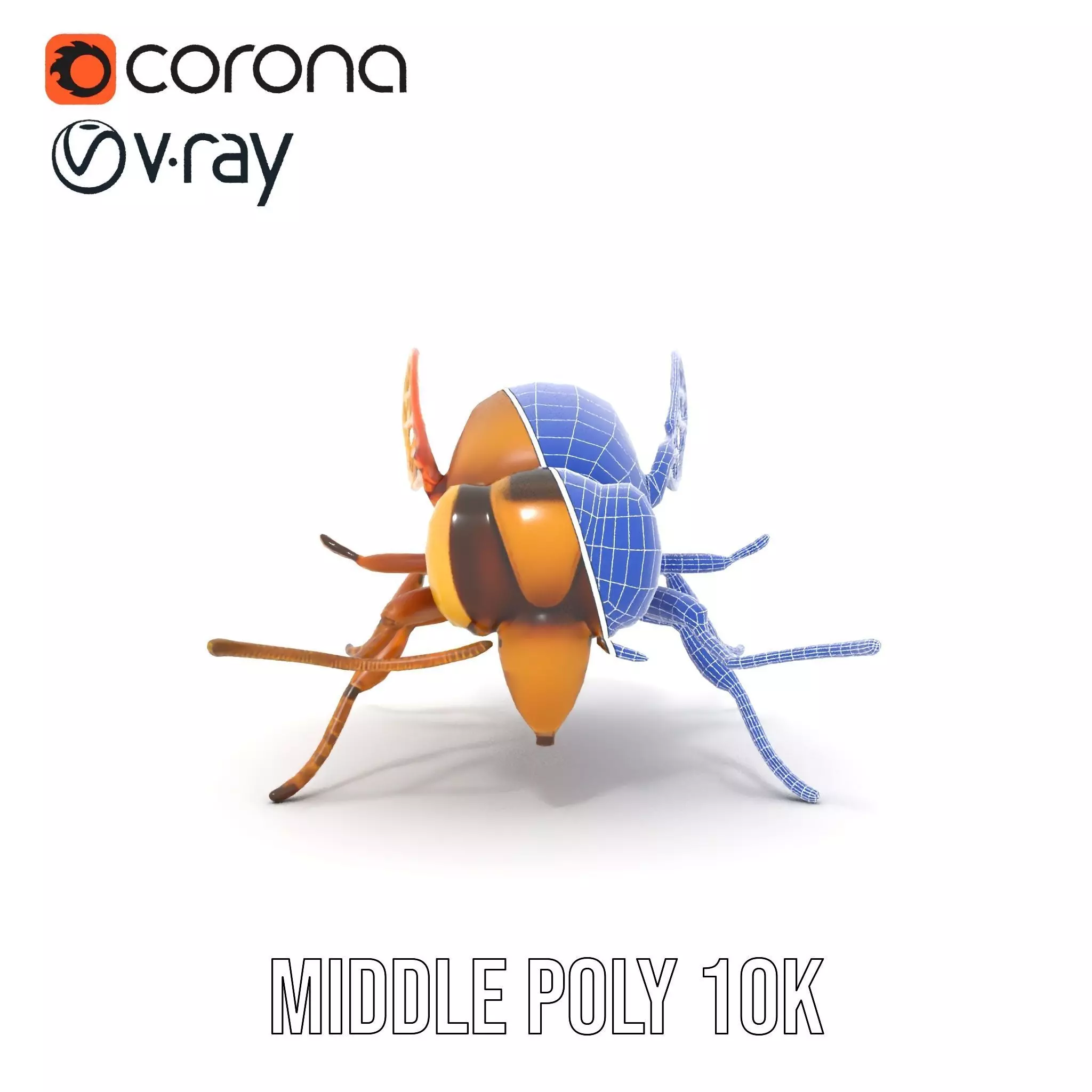 Golden Bee Creature model pack Low-poly 3D model_27