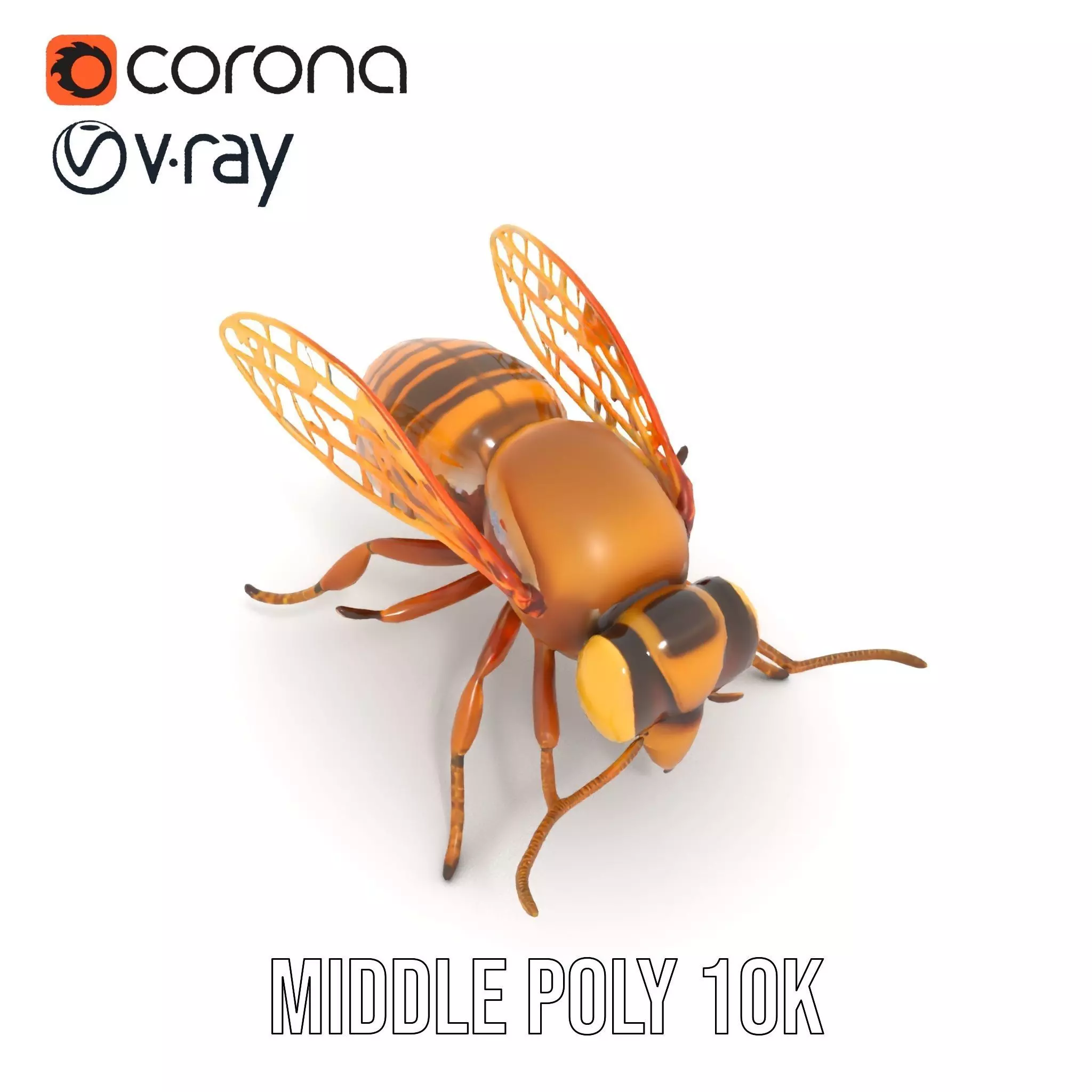 Golden Bee Creature model pack Low-poly 3D model_21