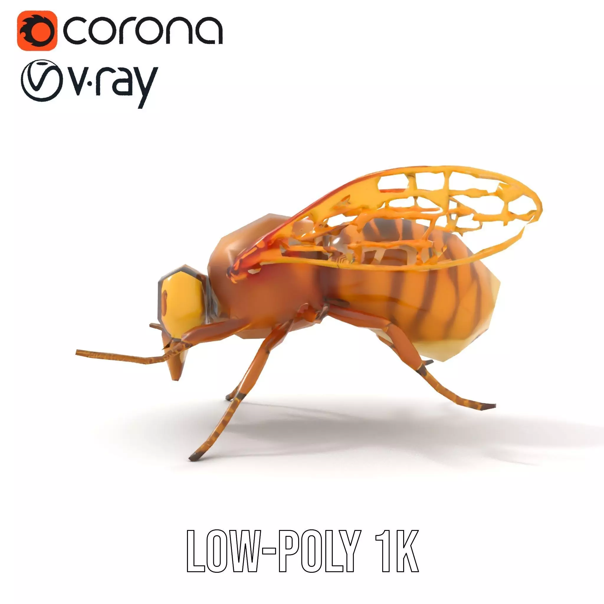 Golden Bee Creature model pack Low-poly 3D model_7