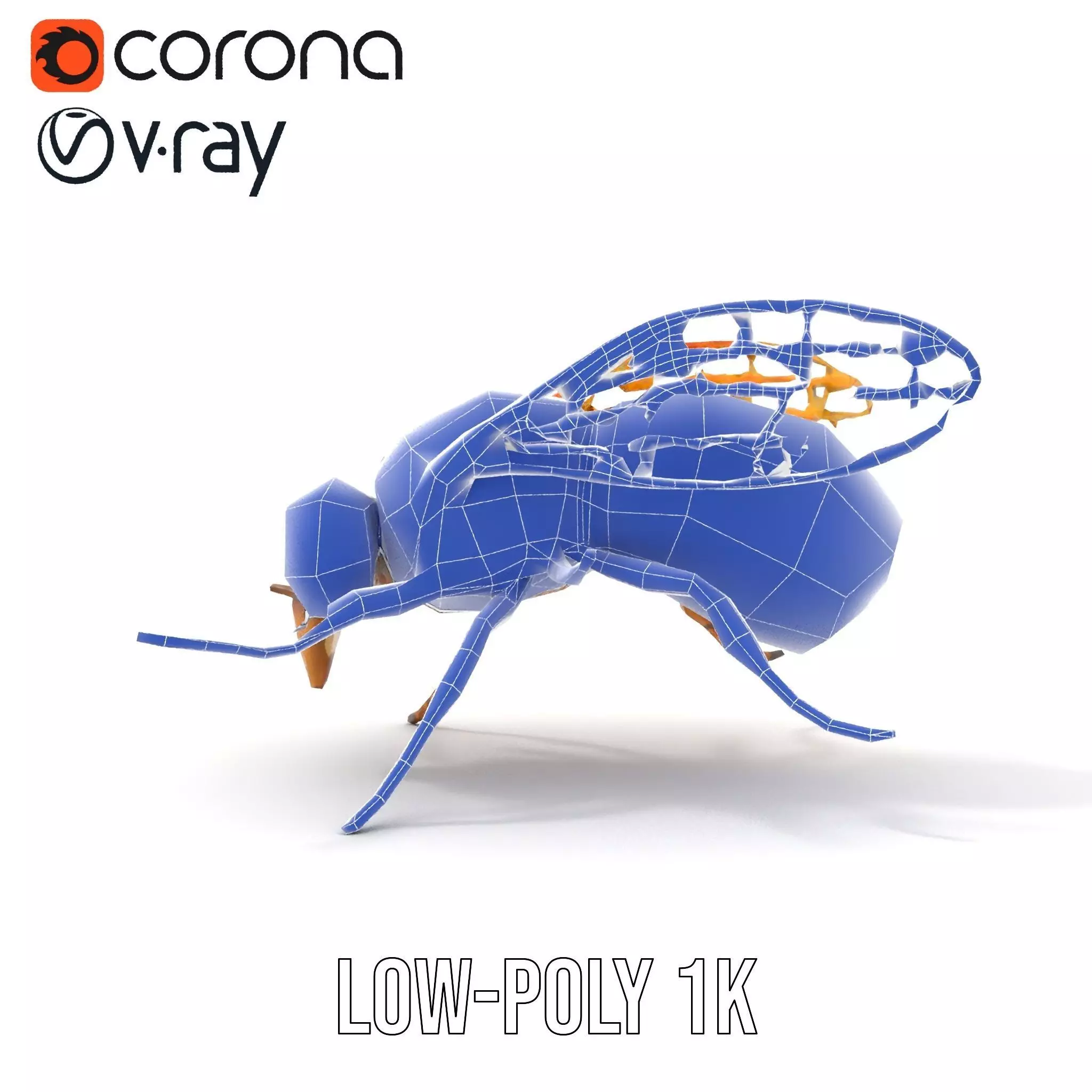 Golden Bee Creature model pack Low-poly 3D model_30