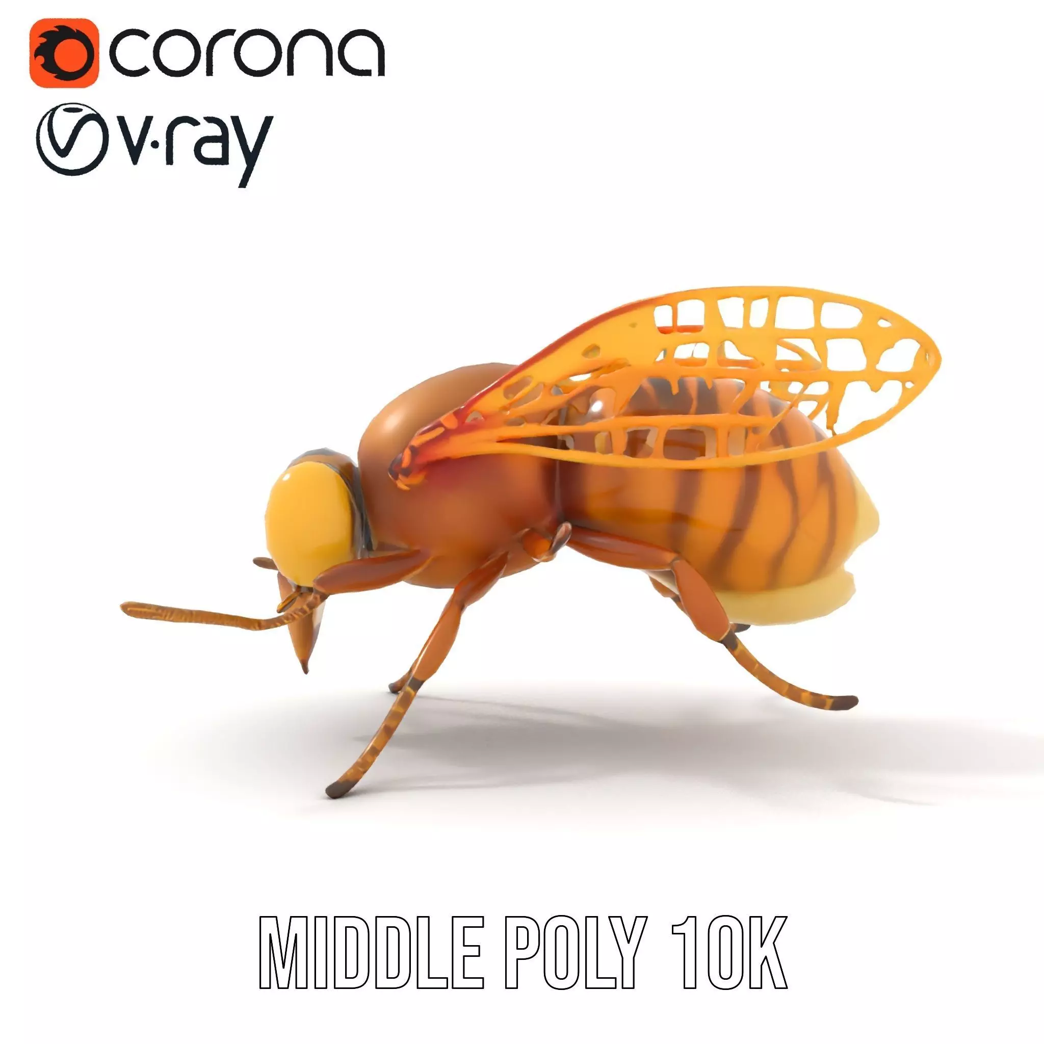 Golden Bee Creature model pack Low-poly 3D model_5