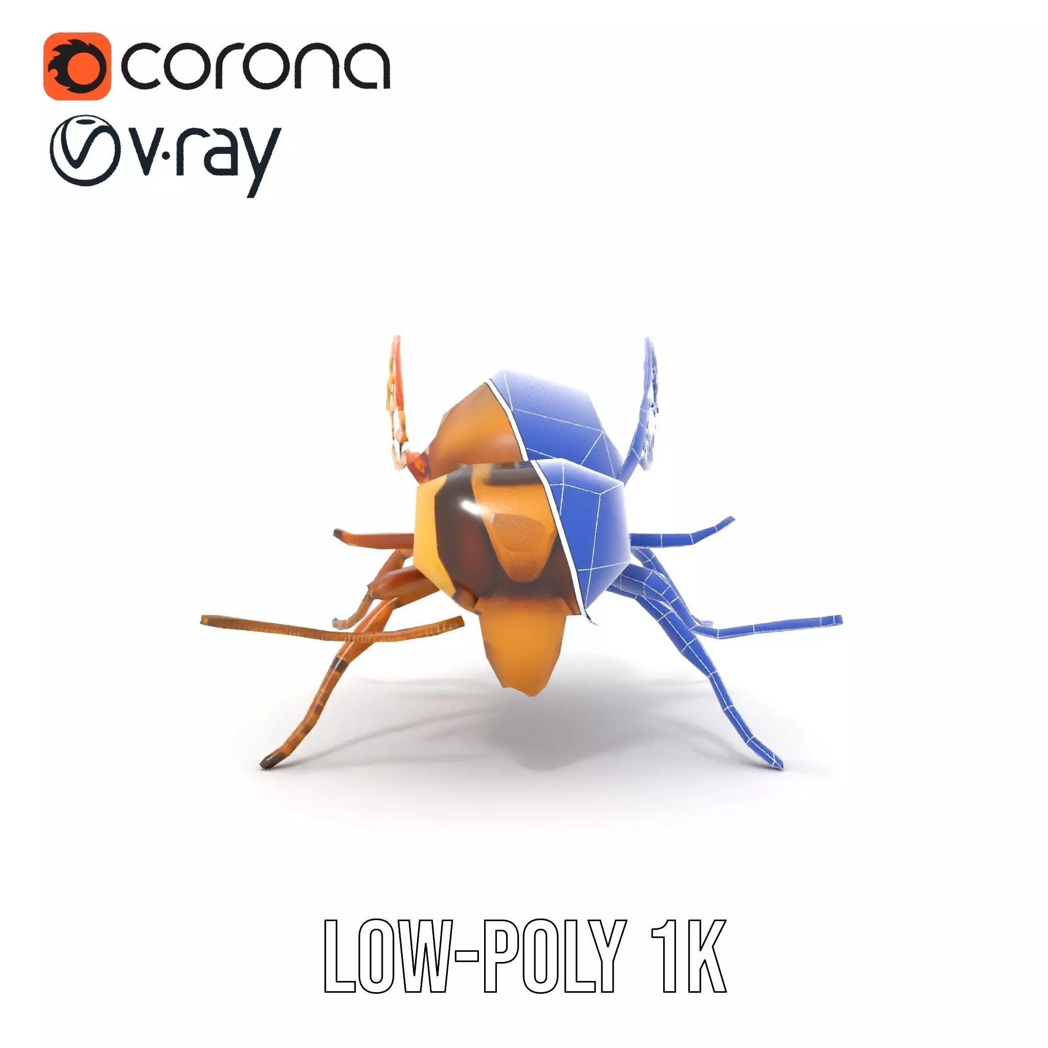 Golden Bee Creature model pack Low-poly 3D model_28