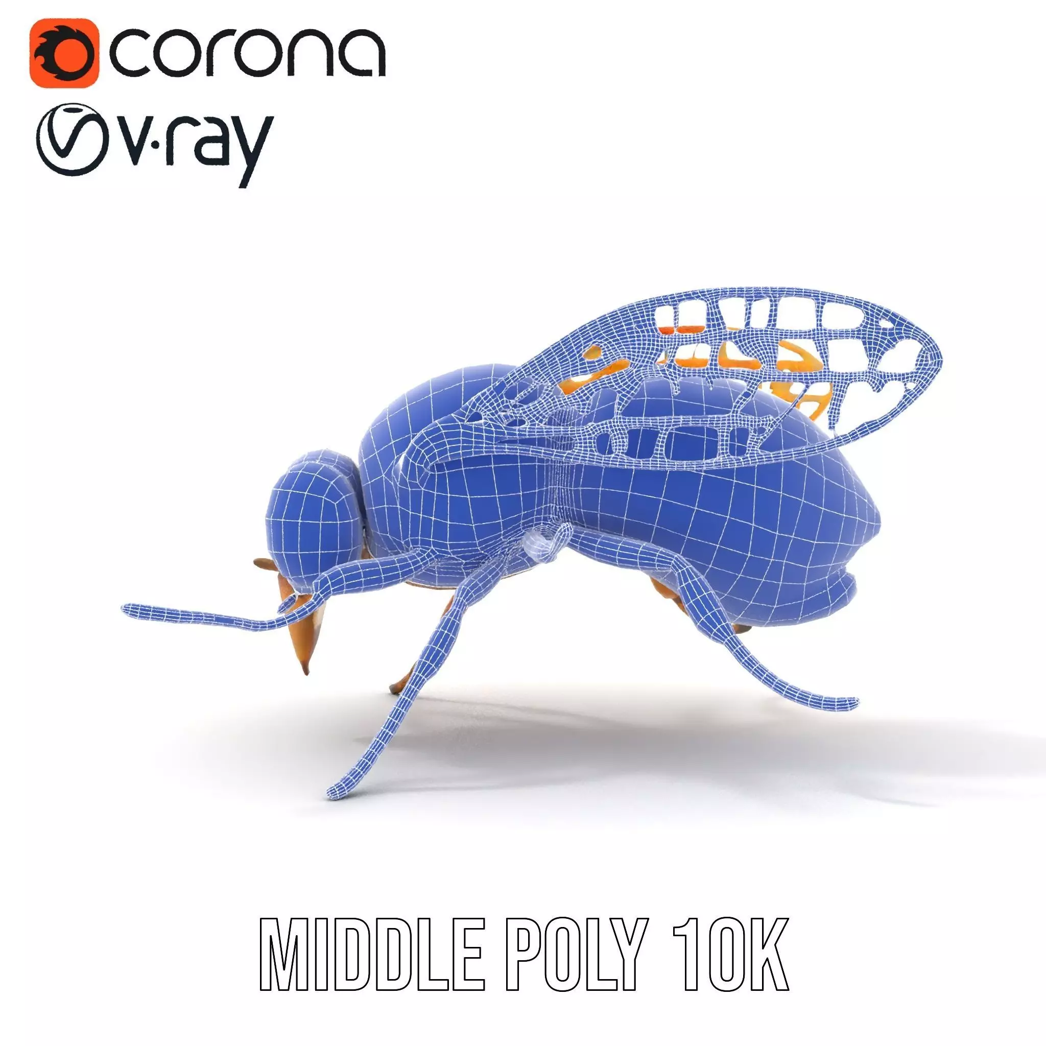 Golden Bee Creature model pack Low-poly 3D model_29