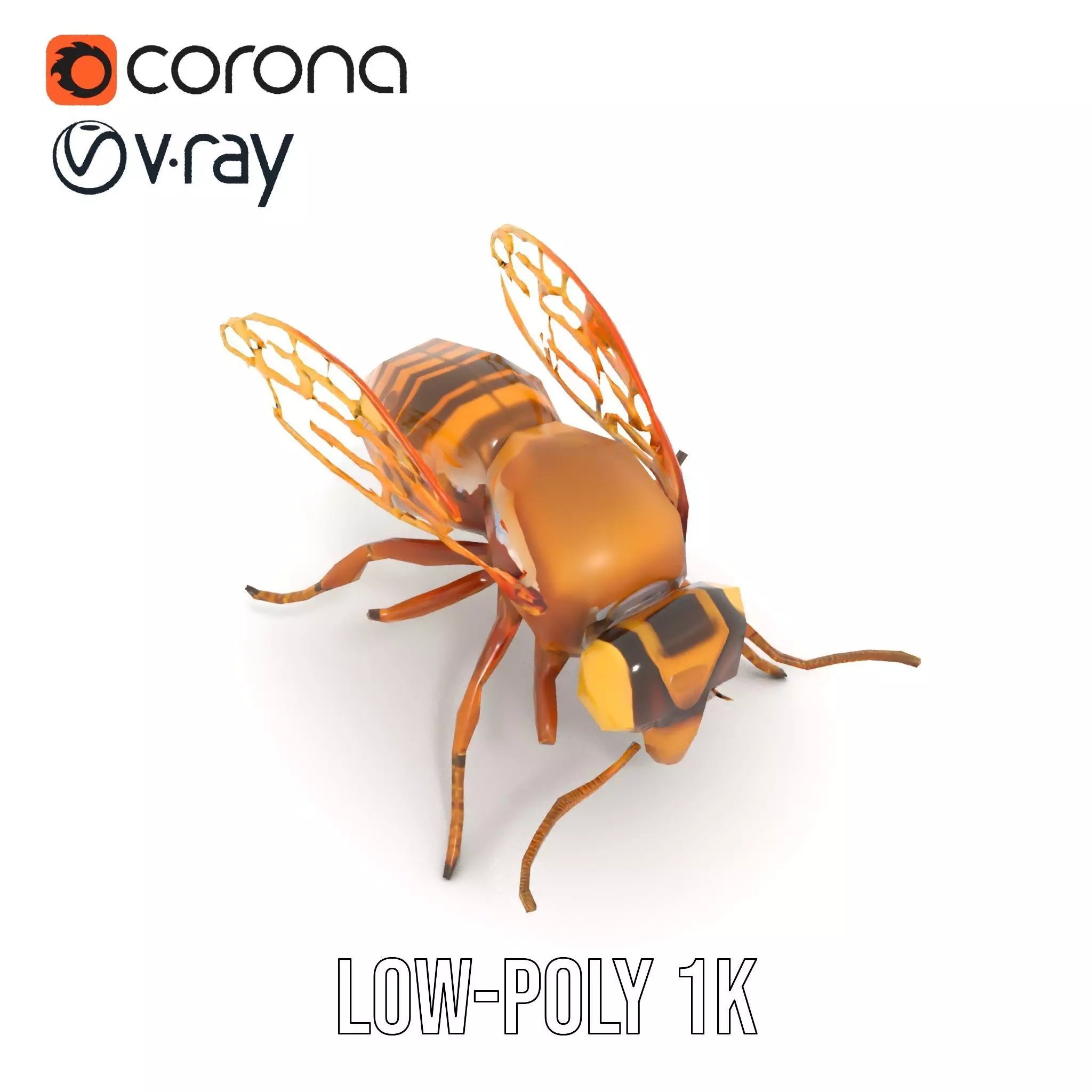 Golden Bee Creature model pack Low-poly 3D model_17