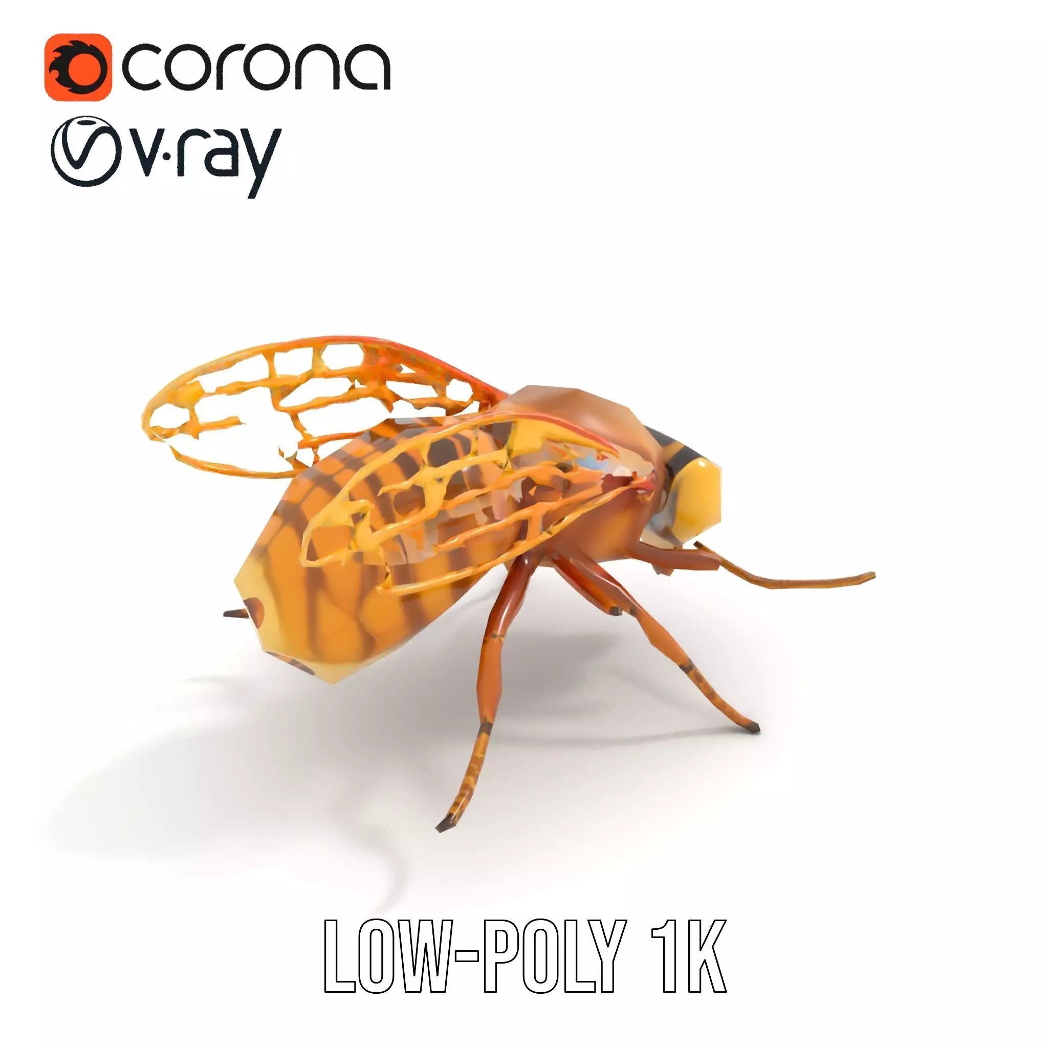 Golden Bee Creature model pack Low-poly 3D model_22