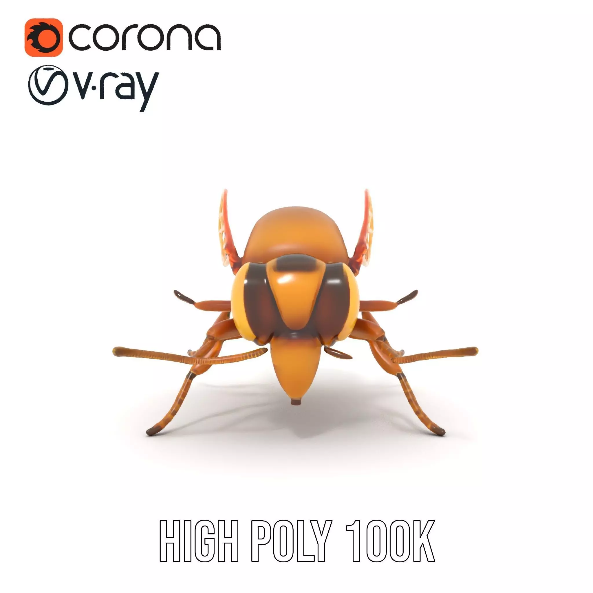 Golden Bee Creature model pack Low-poly 3D model_31
