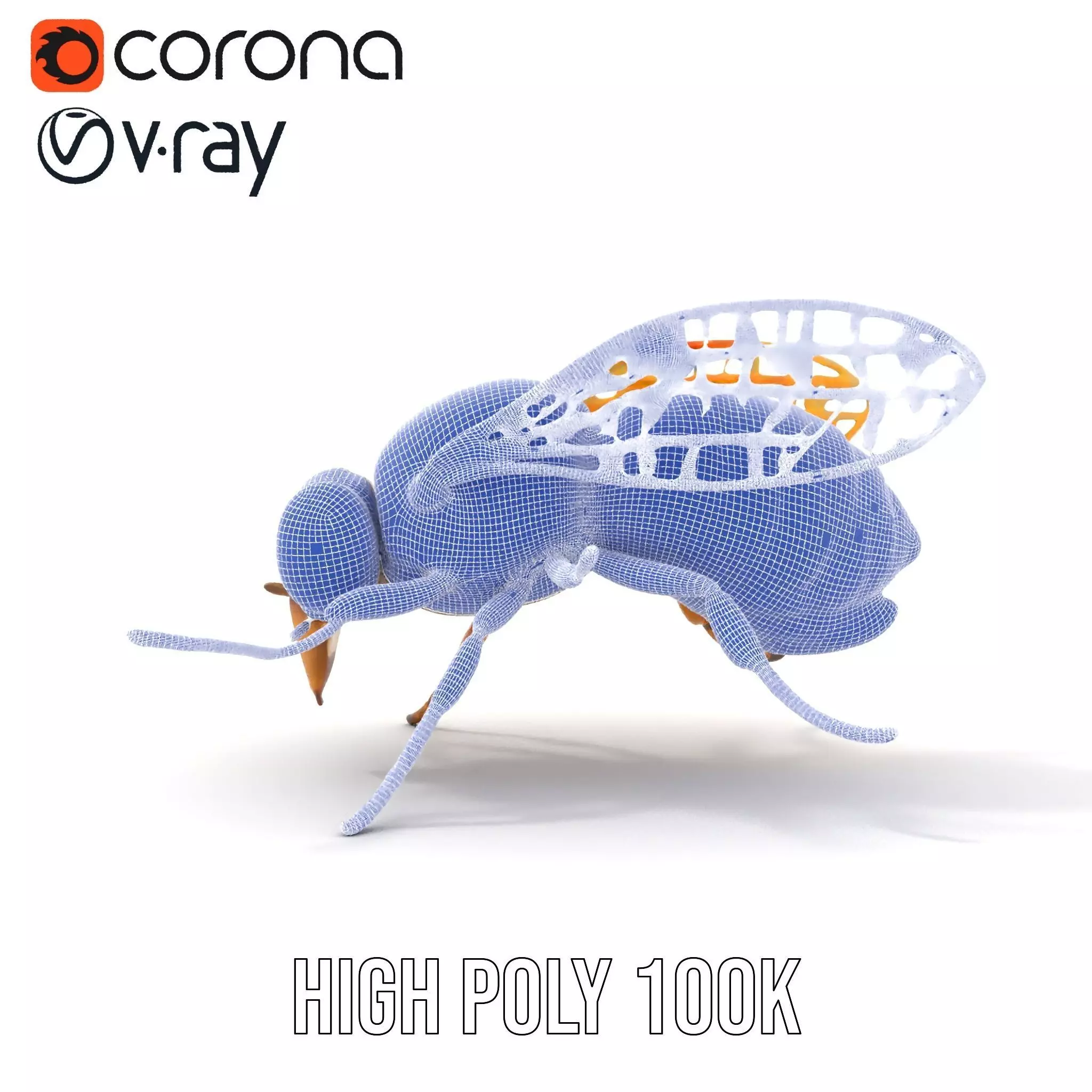 Golden Bee Creature model pack Low-poly 3D model_33