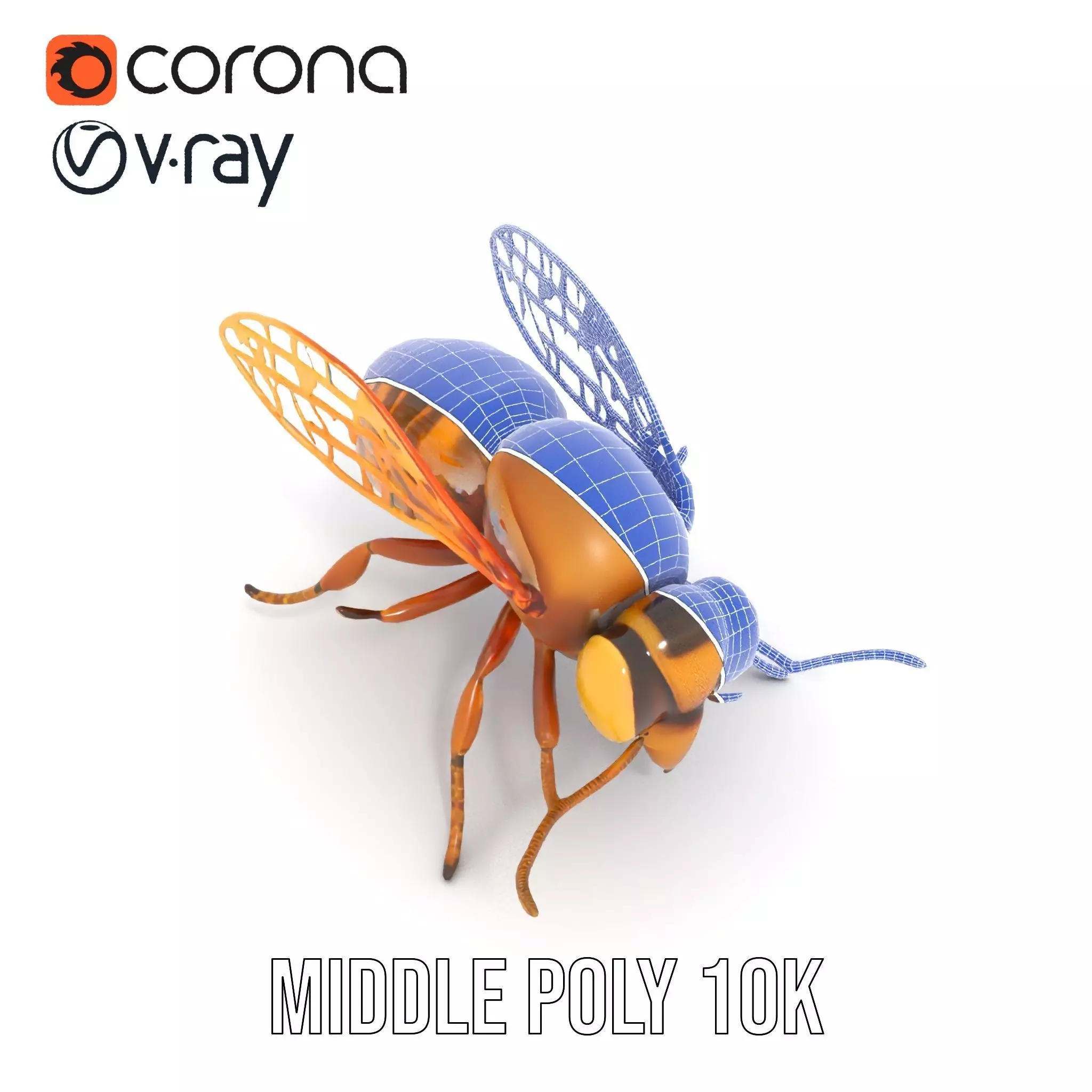 Golden Bee Creature model pack Low-poly 3D model_18
