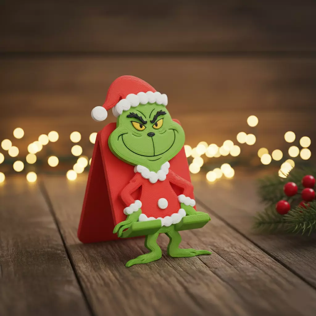 Grinchy Phone Stand 3D print model_0