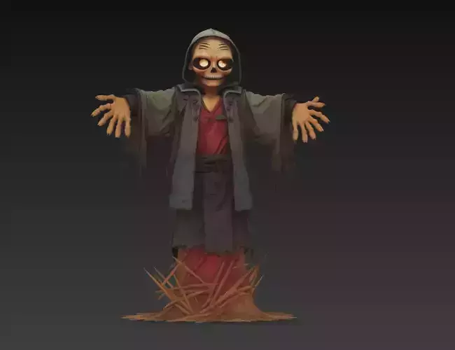 Cursed Pilgrim - Stylized Undead Monk Sculpture 3D print model