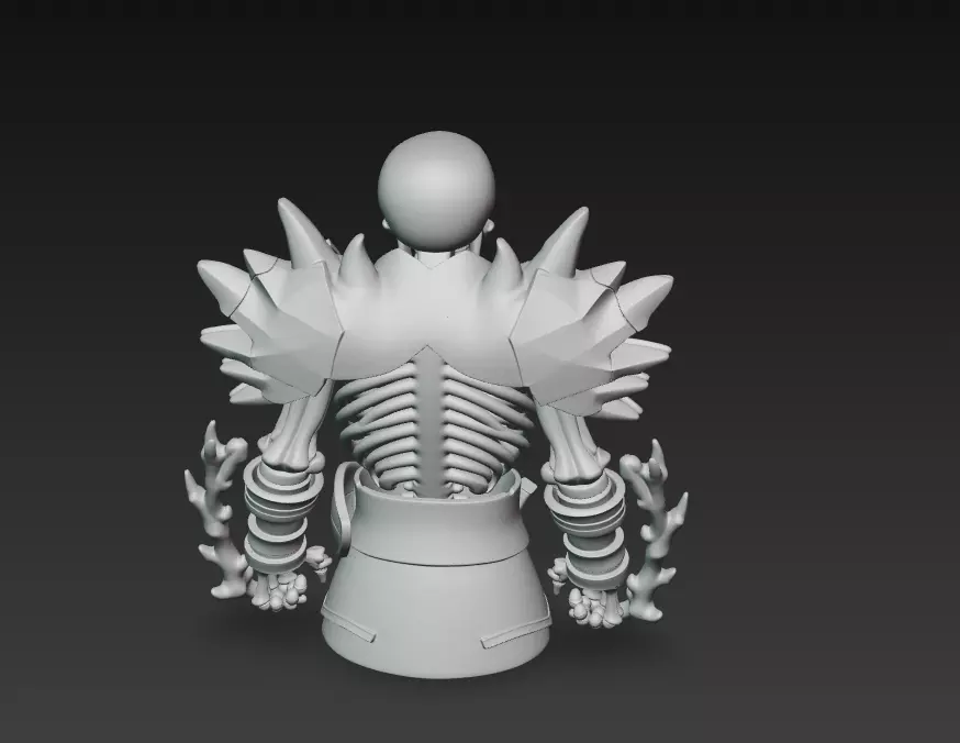 Bone Commander - Dark Fantasy Undead Warrior Sculpture 3D print model_6