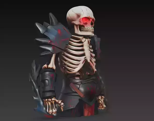Bone Commander - Dark Fantasy Undead Warrior Sculpture 3D print model Bone Commander - Dark Fantasy Undead Warrior Sculpture 3D print model