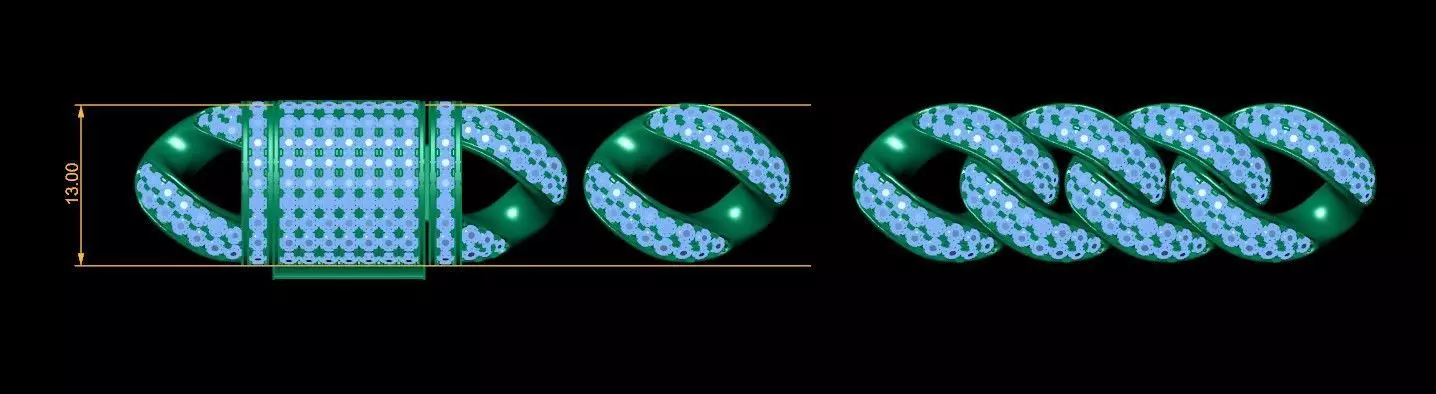 cuban gold diamond print 3d file 3D print model_2