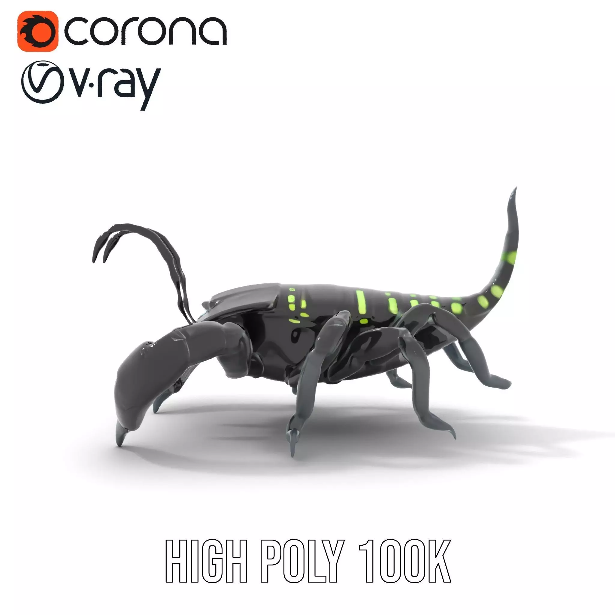 Cyber Scorpion Neon model pack Low-poly 3D model_20