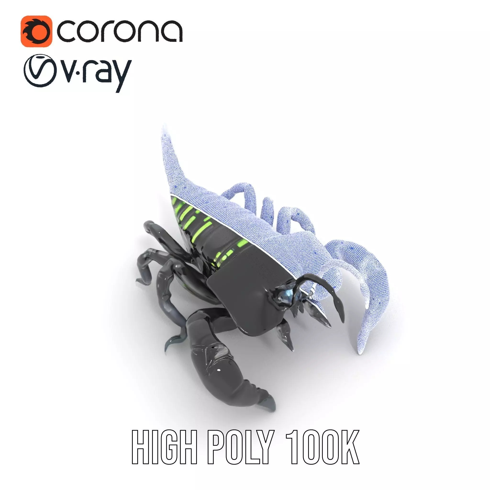 Cyber Scorpion Neon model pack Low-poly 3D model_34
