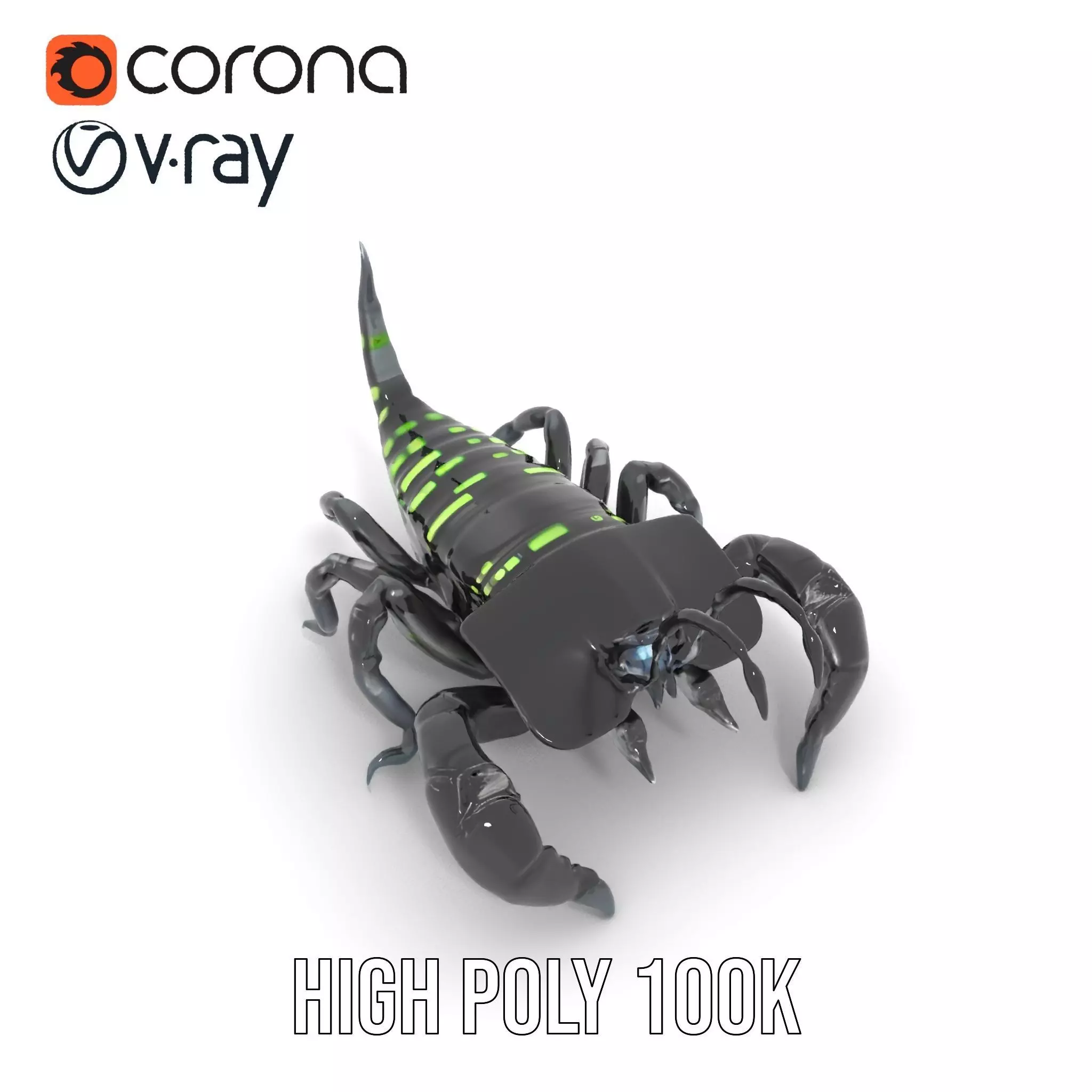 Cyber Scorpion Neon model pack Low-poly 3D model_17