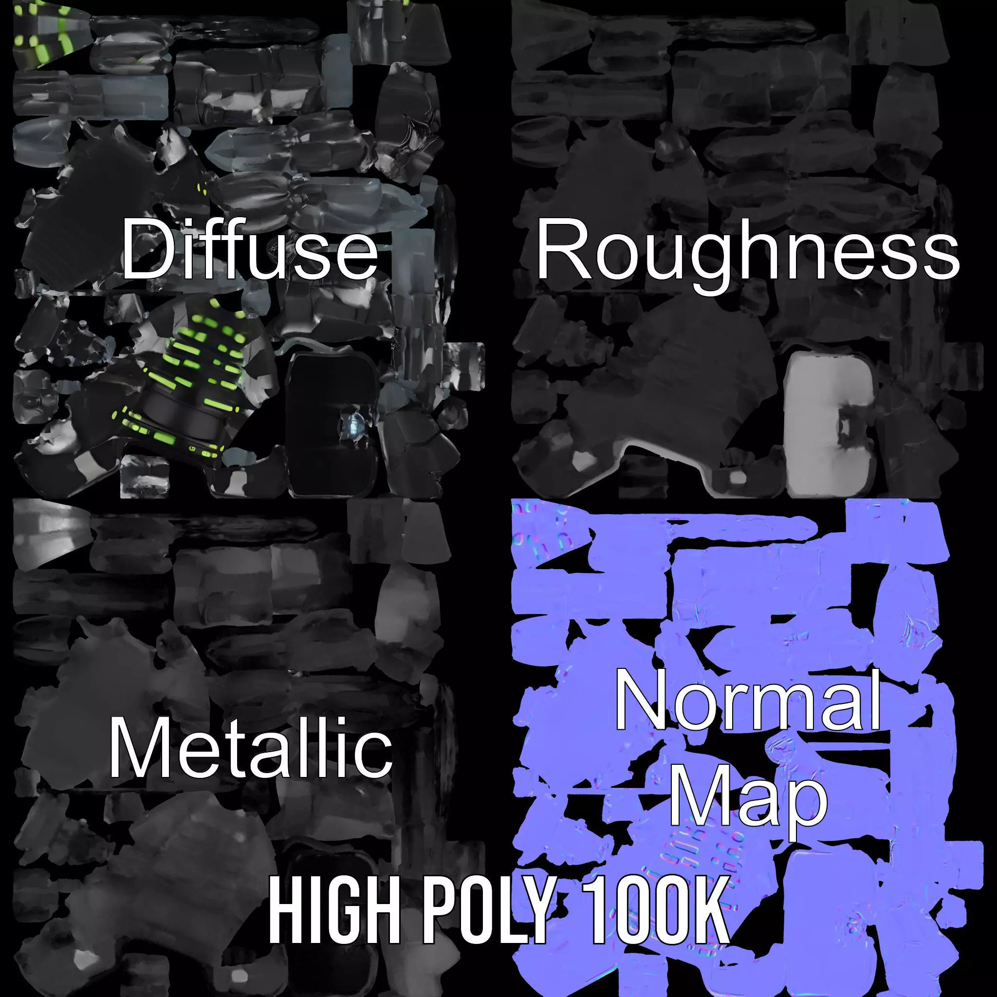 Cyber Scorpion Neon model pack Low-poly 3D model_3