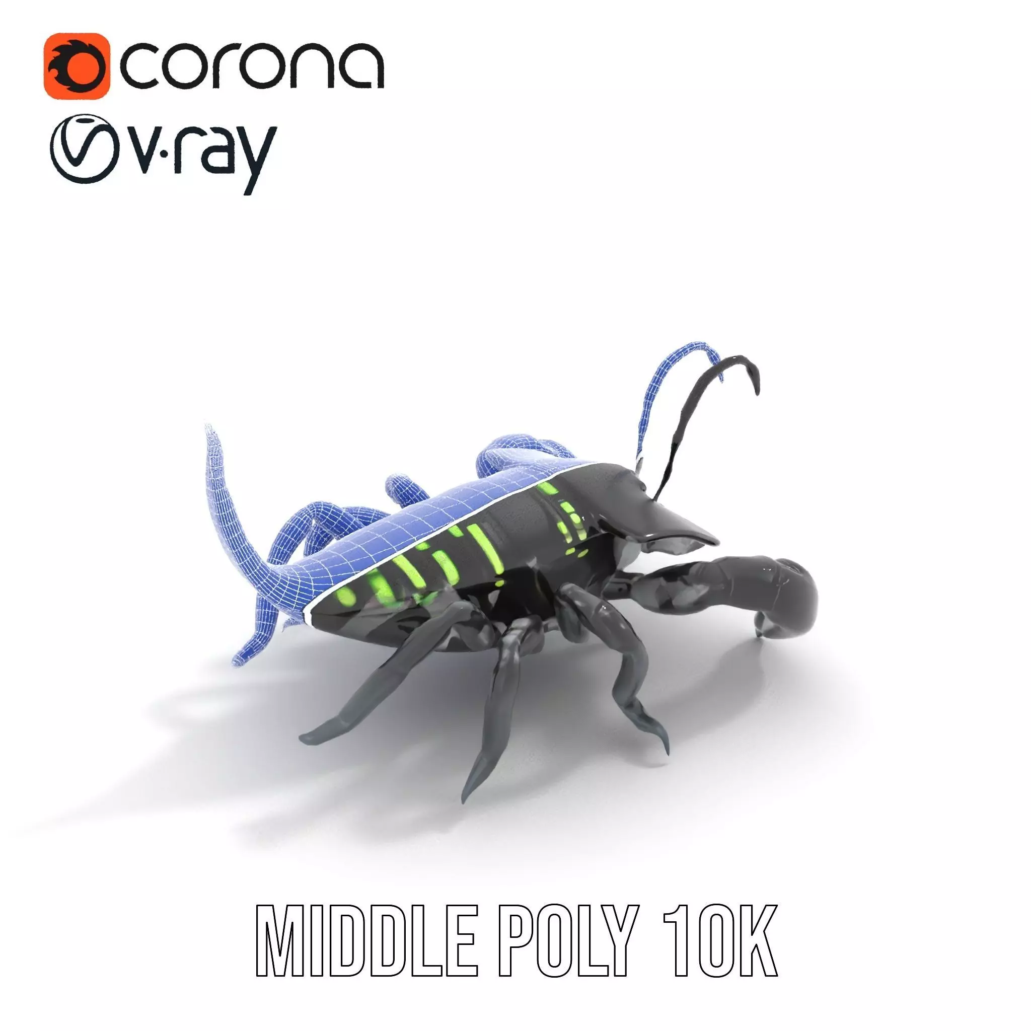 Cyber Scorpion Neon model pack Low-poly 3D model_29