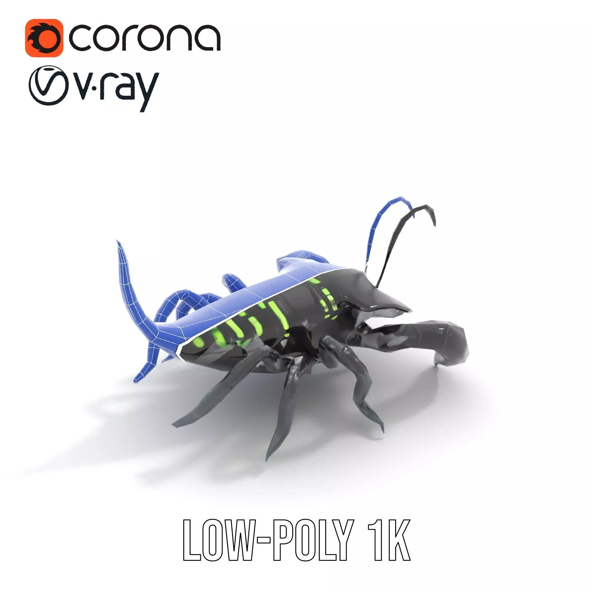 Cyber Scorpion Neon model pack Low-poly 3D model_12