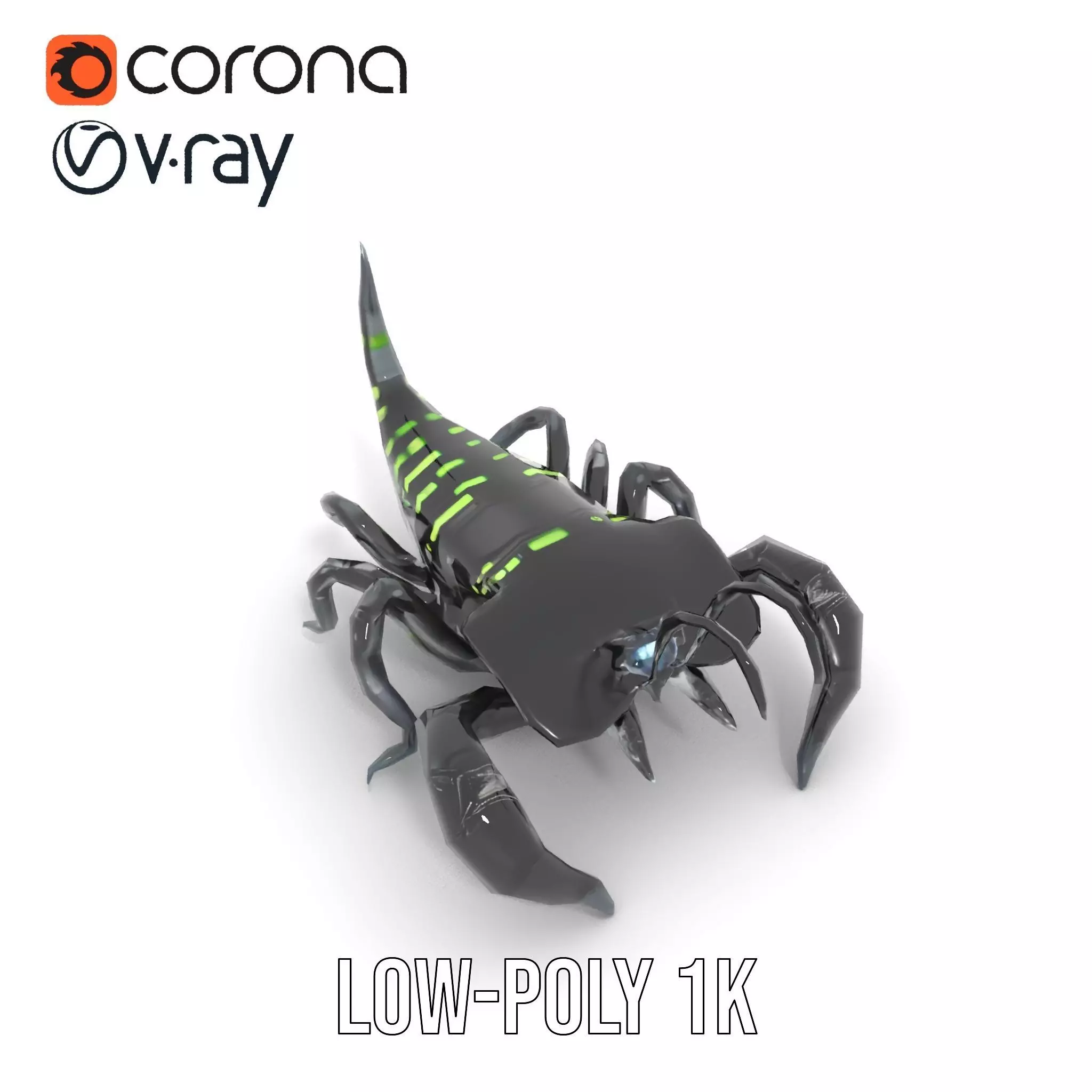 Cyber Scorpion Neon model pack Low-poly 3D model_22