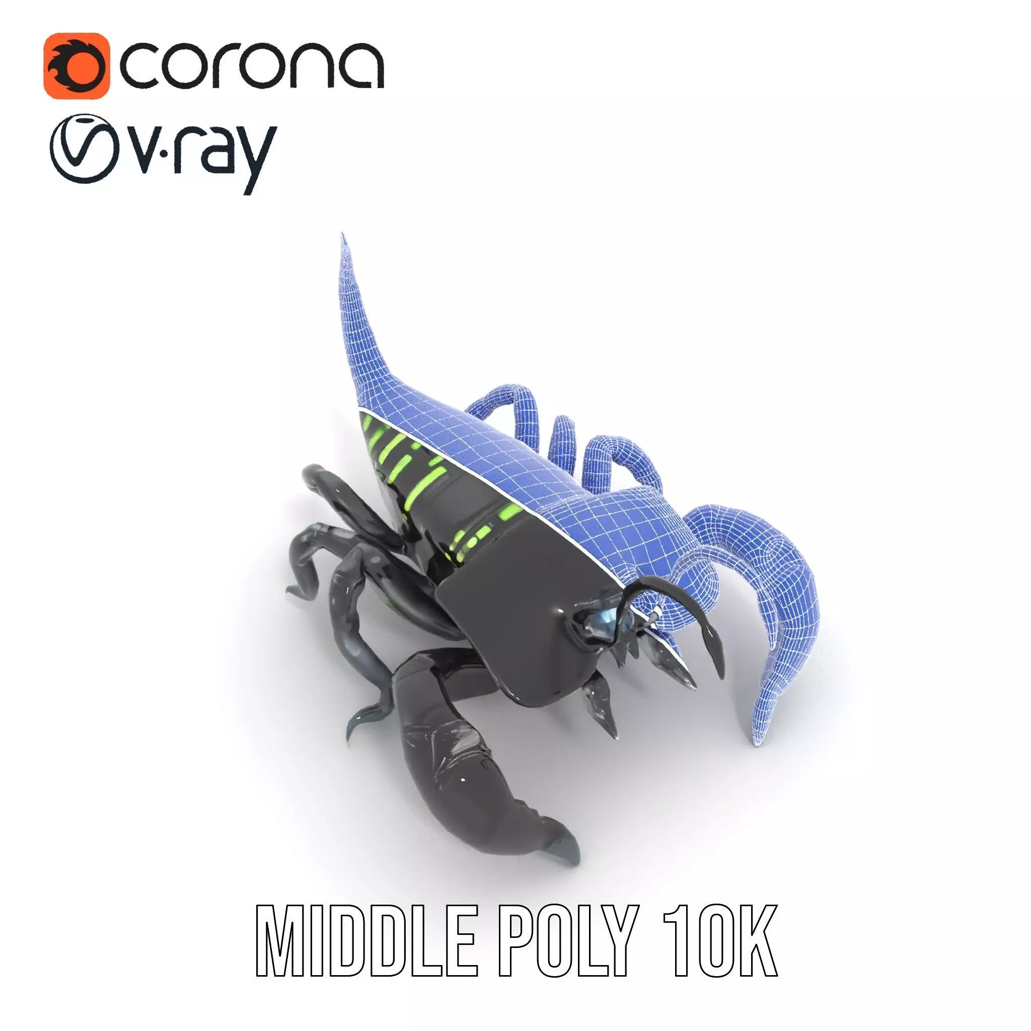 Cyber Scorpion Neon model pack Low-poly 3D model_27