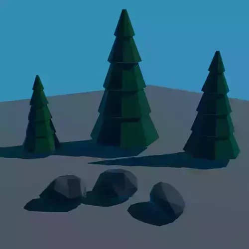 Low Poly Forest Scene