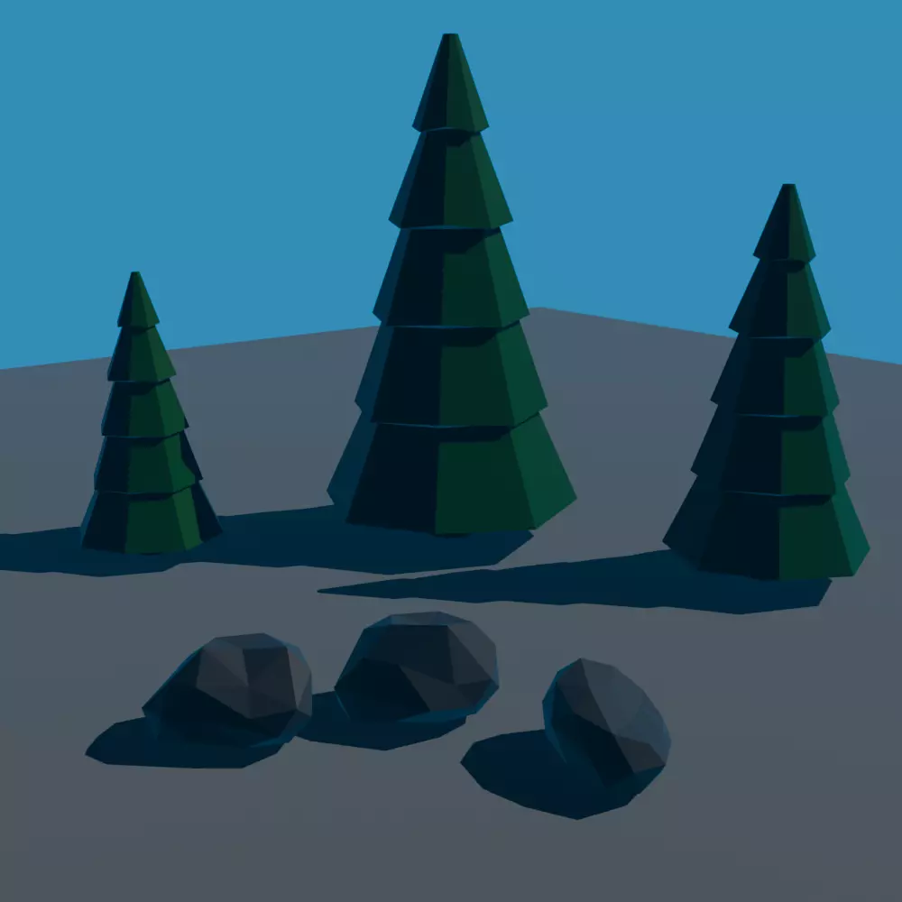 Low Poly Forest Scene Low-poly 3D model