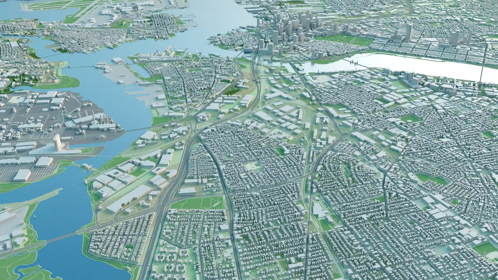 Boston 3D City Map 3D model_13