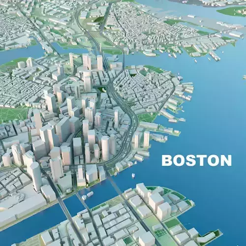 Boston 3D City Map 3D model