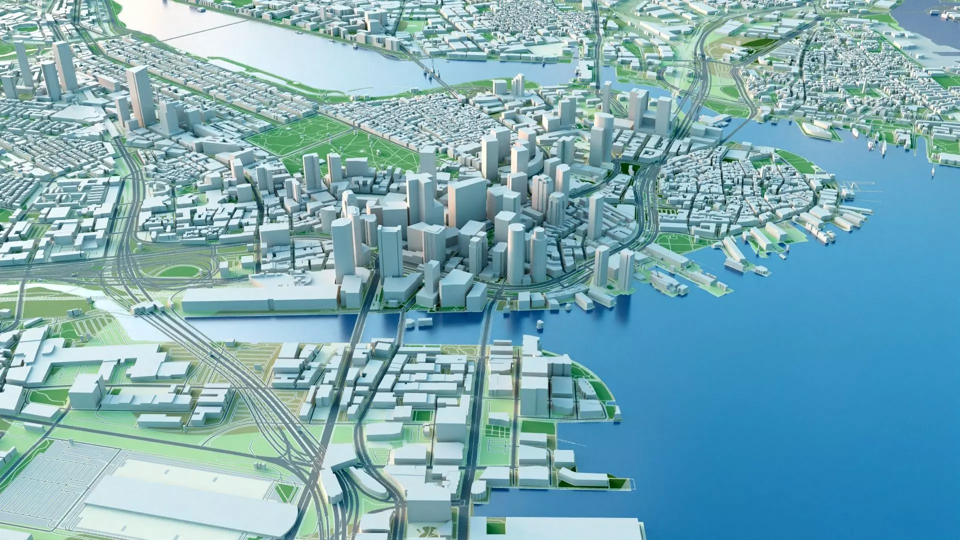 Boston 3D City Map 3D model_2