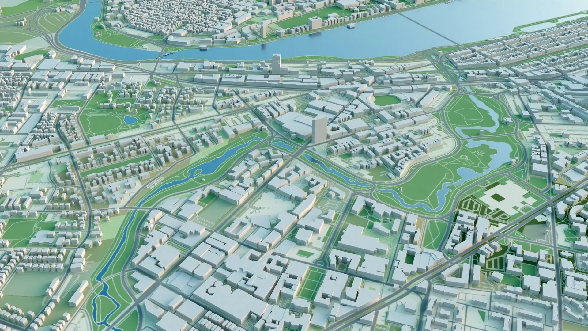 Boston 3D City Map 3D model_12