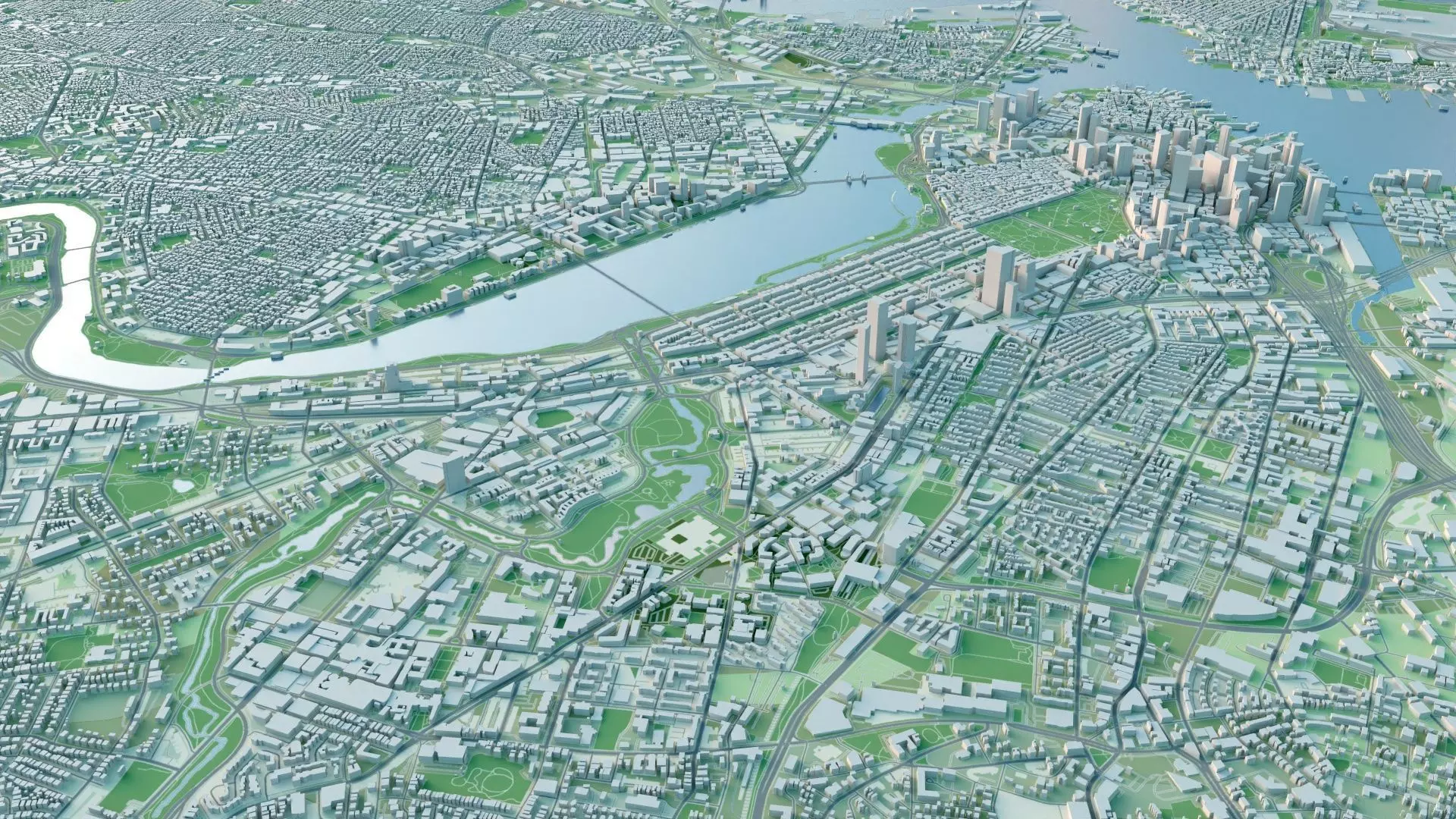 Boston 3D City Map 3D model_10