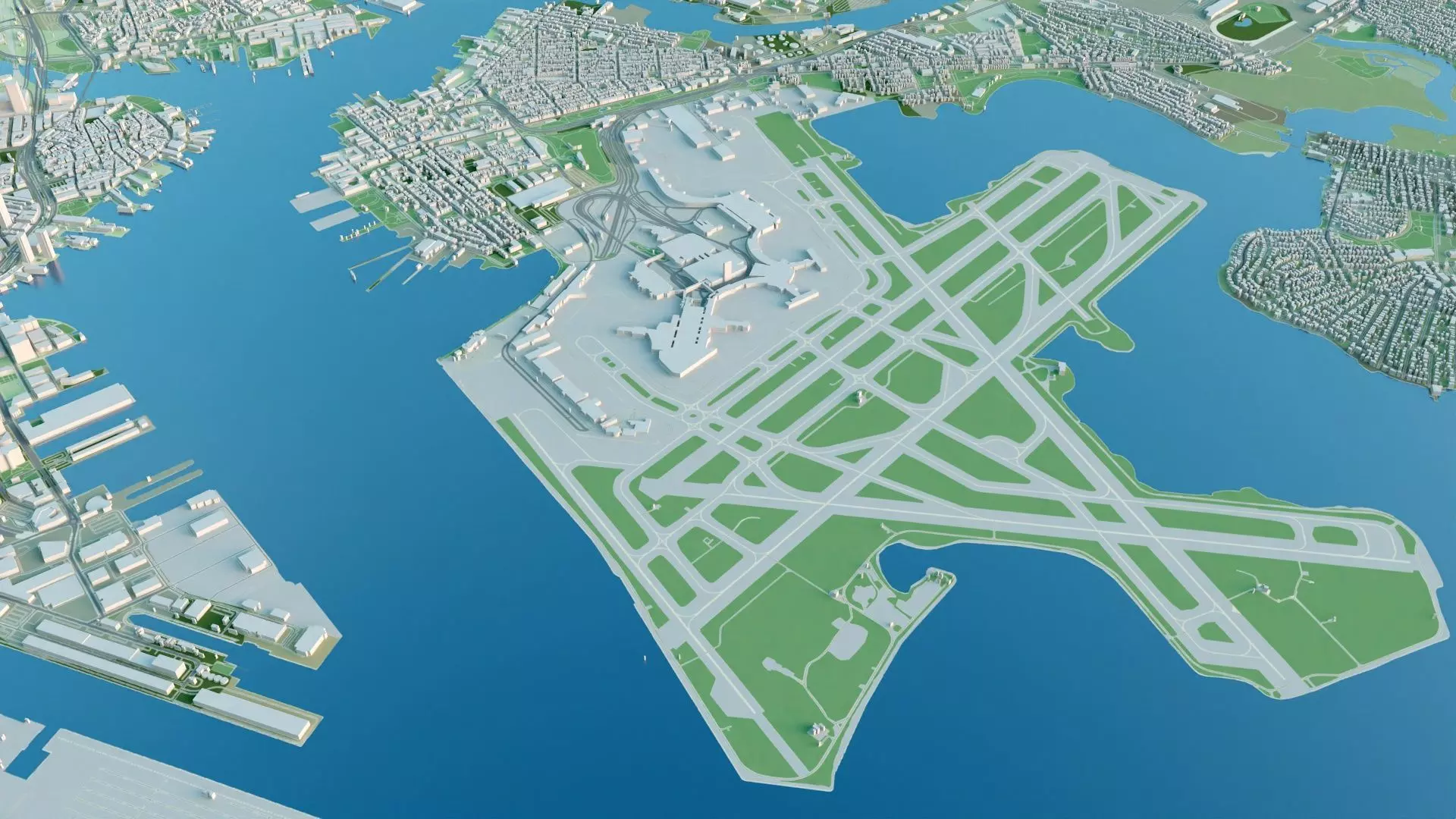 Boston 3D City Map 3D model_6