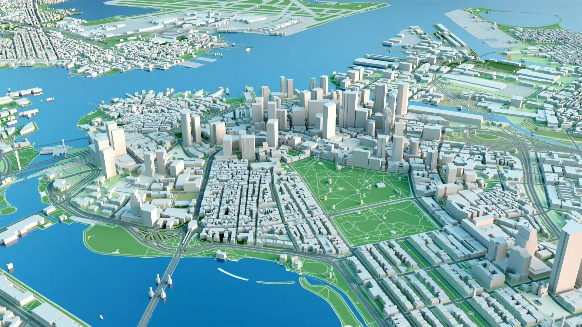 Boston 3D City Map 3D model_5