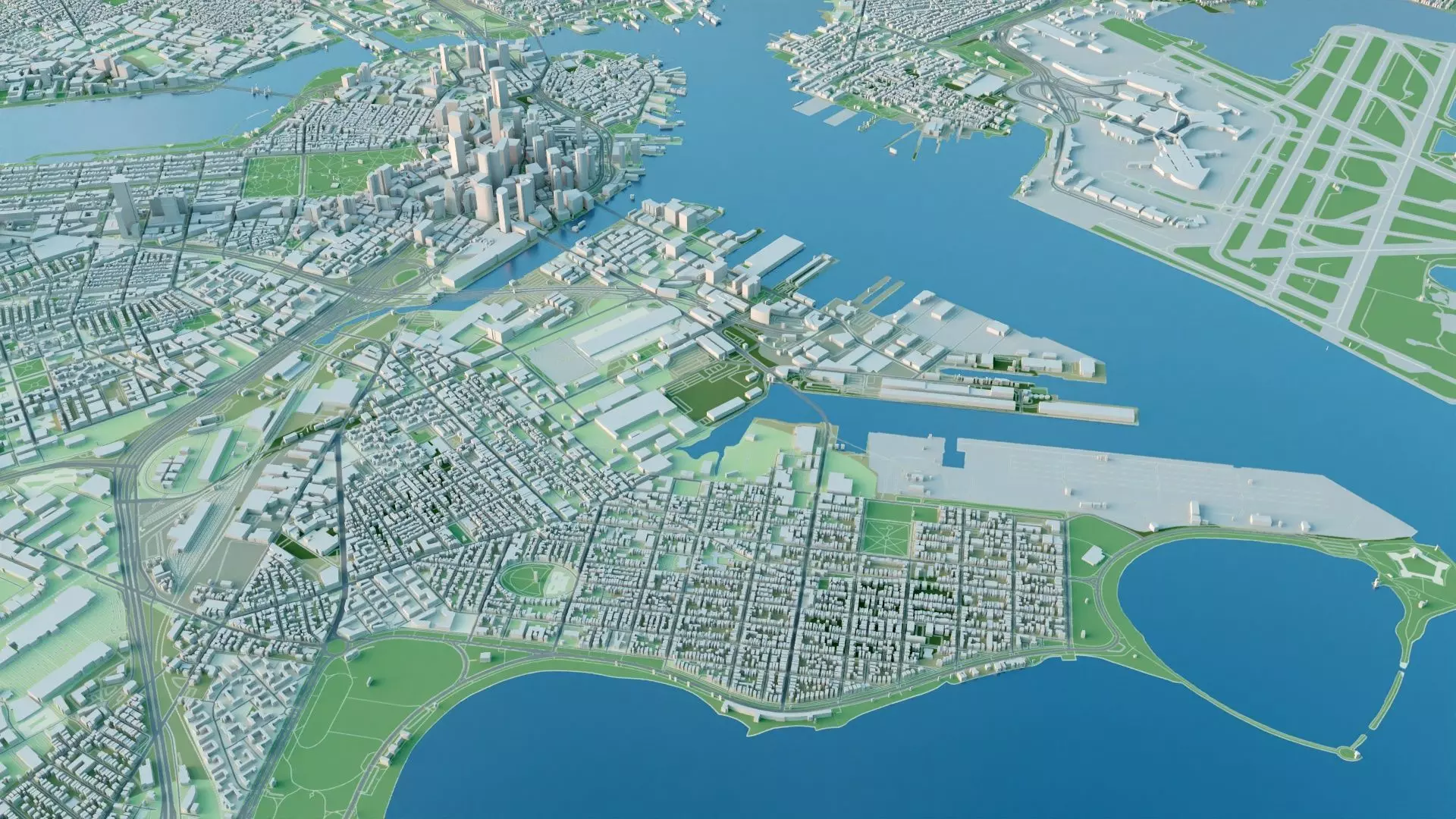 Boston 3D City Map 3D model_8